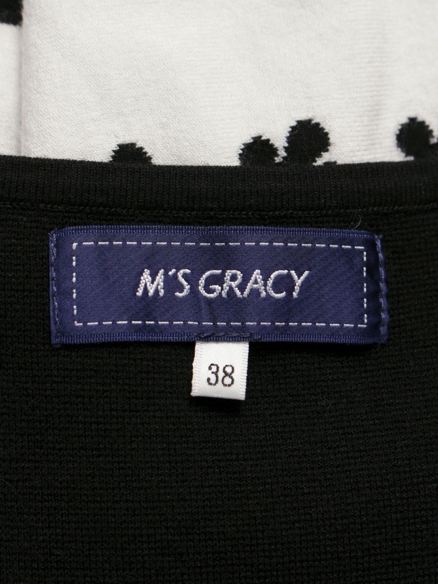 エムズグレイシー 728518 ワンピース 38 ブラック フラワーモチーフ