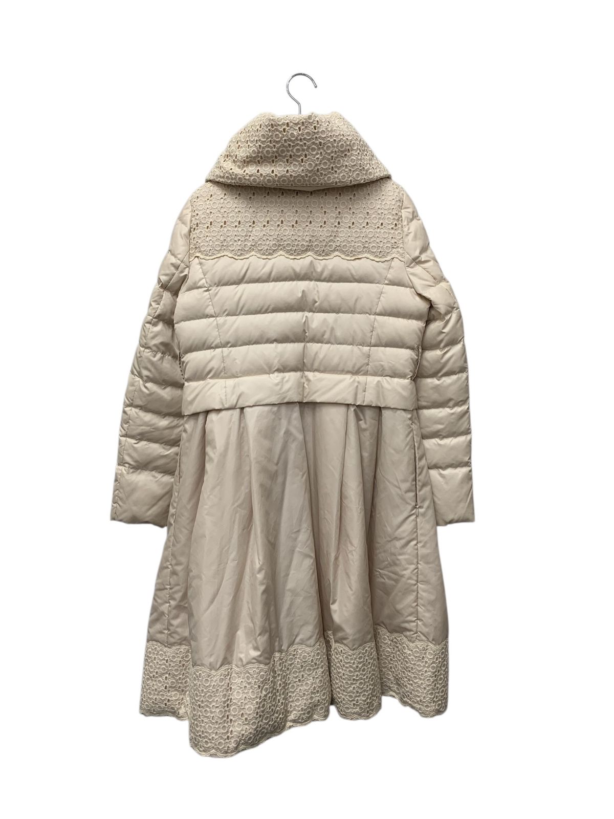 トゥービーシック W 5 A 06-686 ダウンコート 40 アイボリー フラワーモチーフ カットワーク