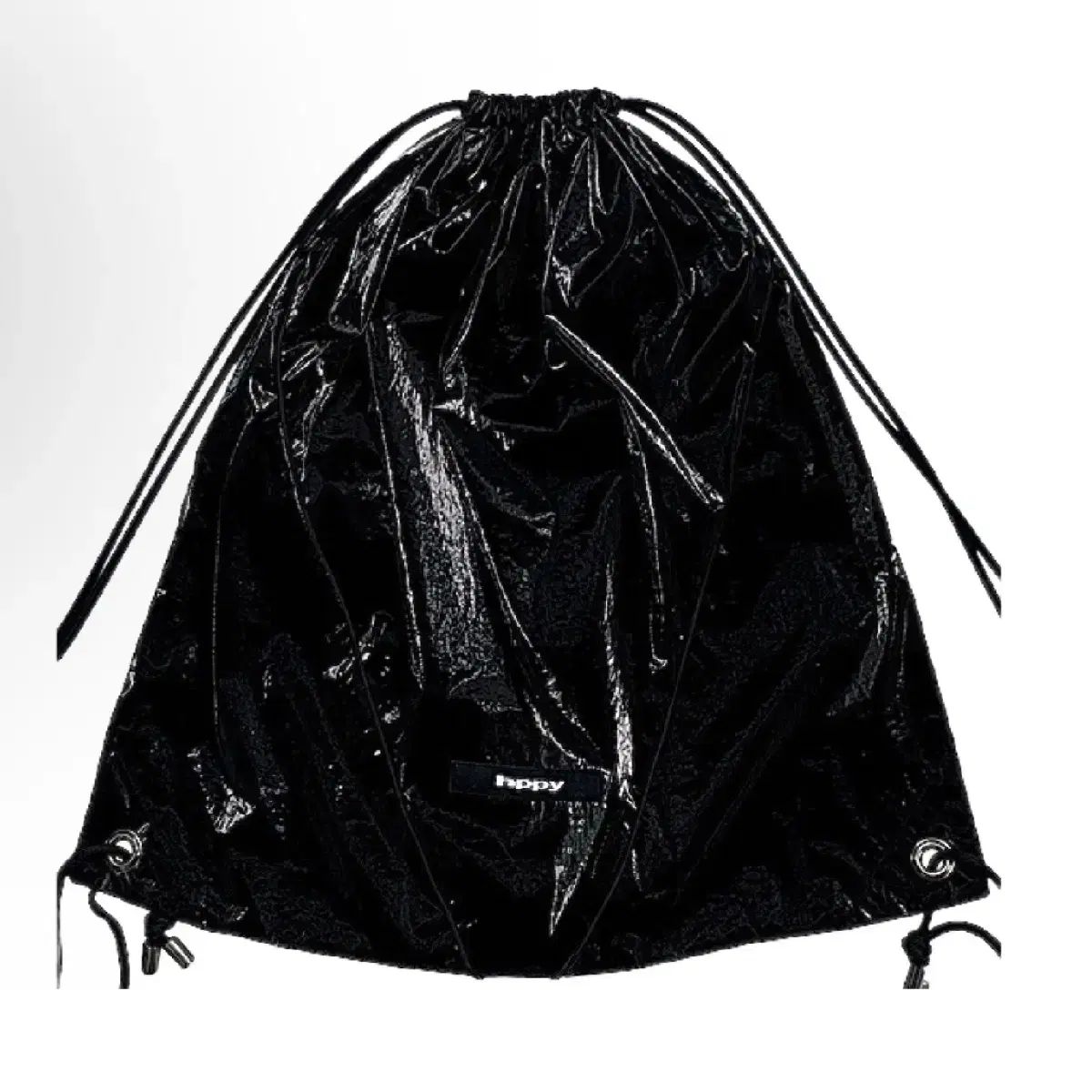 (送料込み価格) hppy グロシー シャーリング バックパック ジムサック ブラック