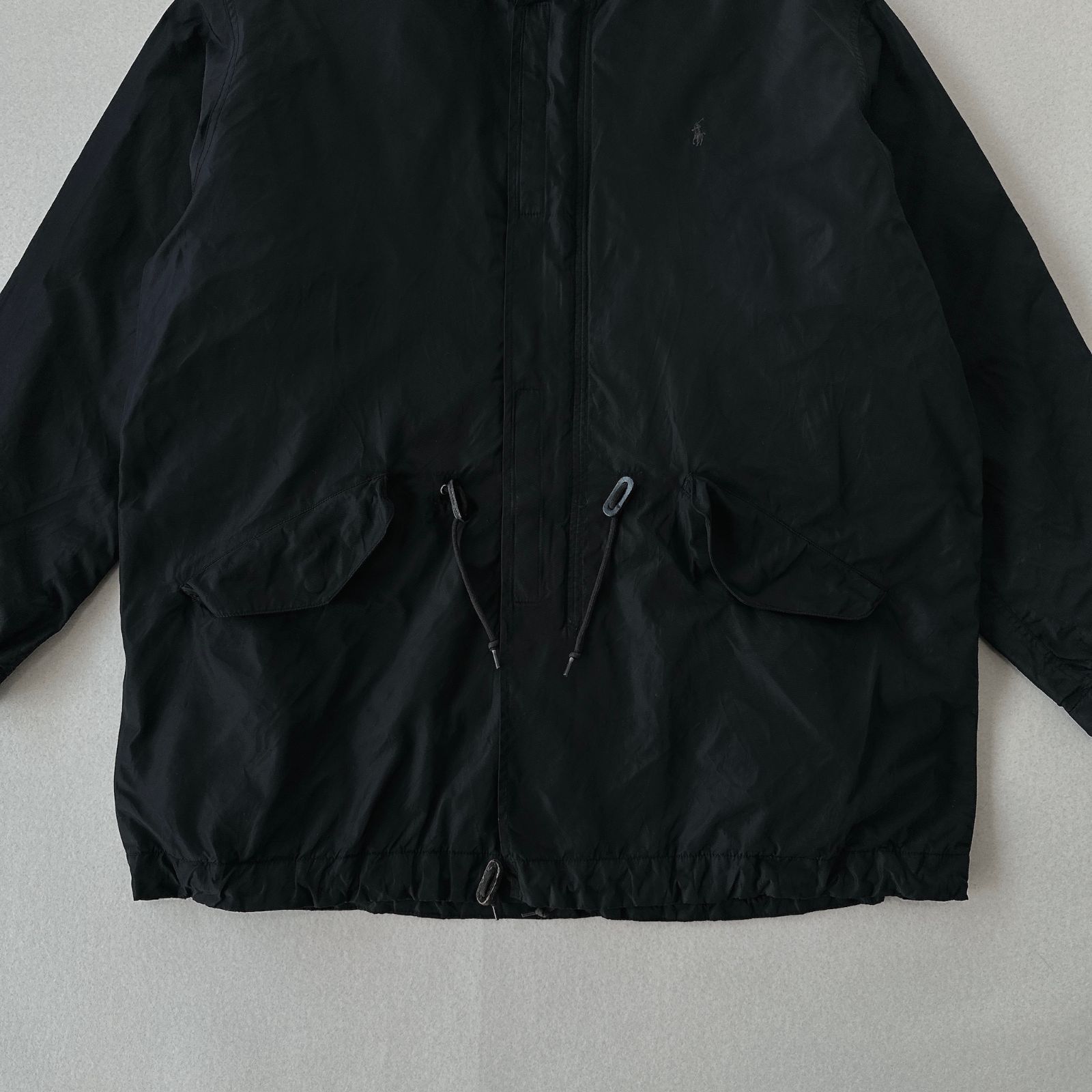 ○ Polo Ralph Lauren フリースライナー ナイロンジャケット 黒 XL