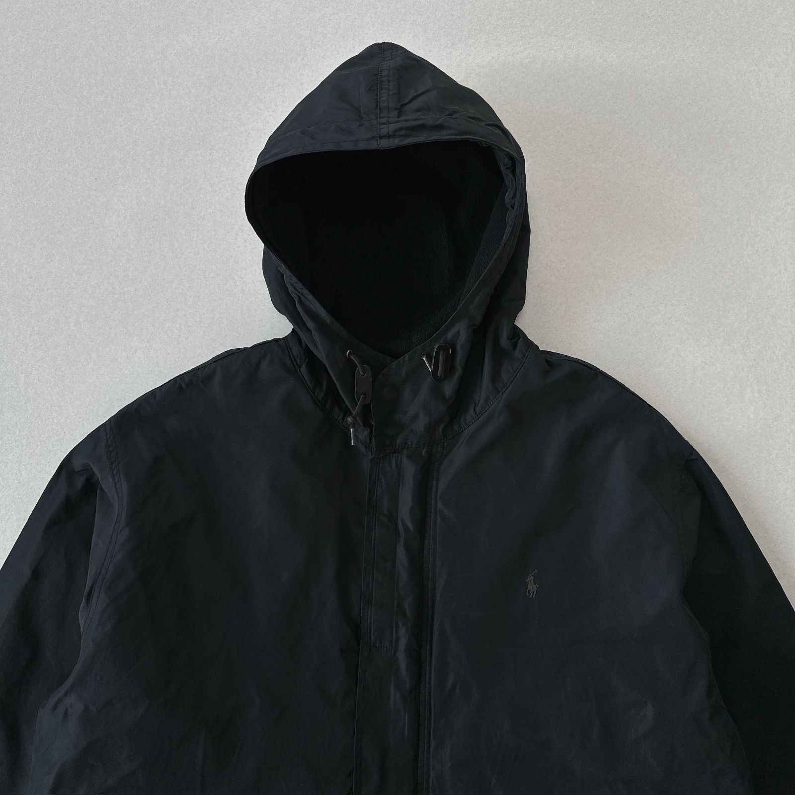 ○ Polo Ralph Lauren フリースライナー ナイロンジャケット 黒 XL