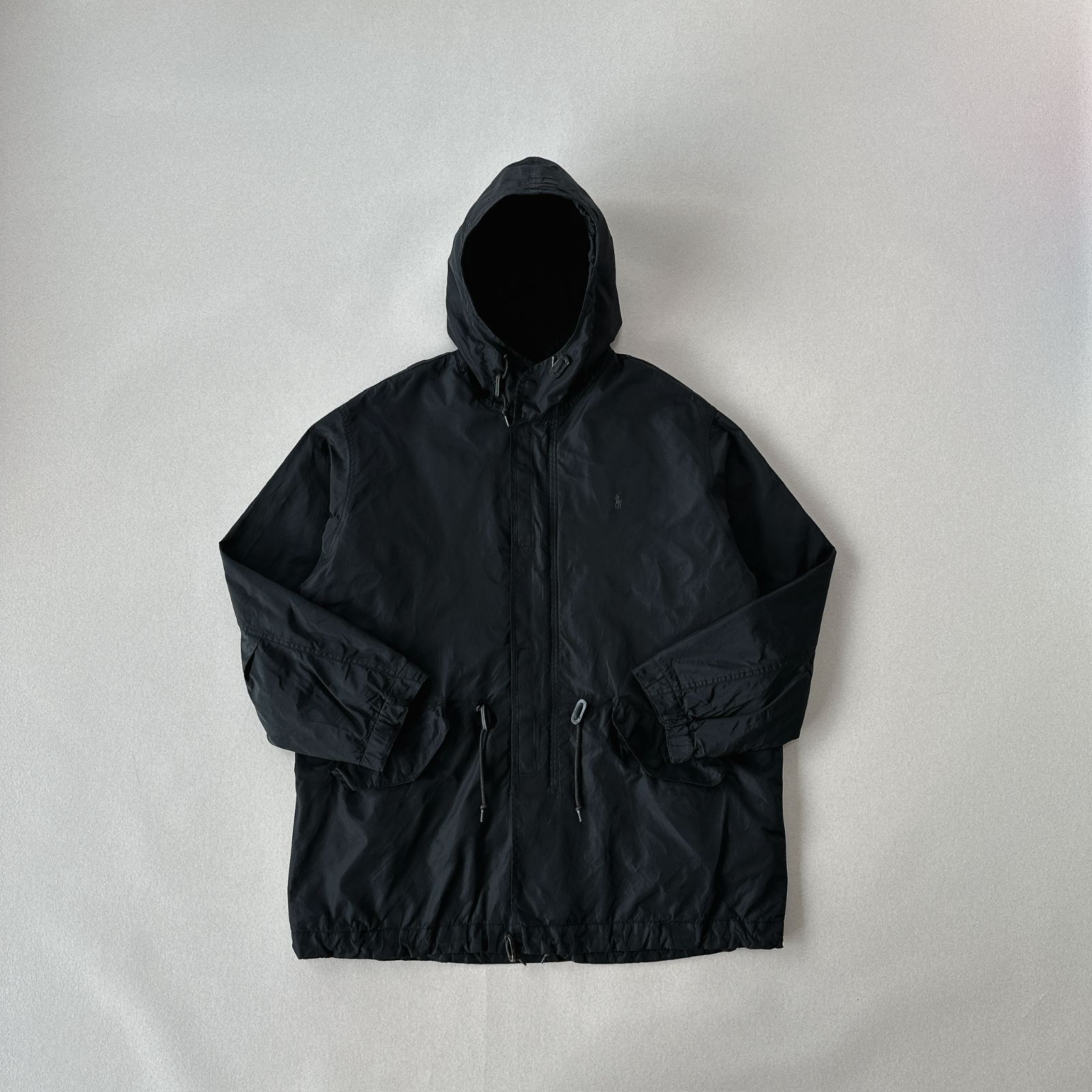 ラルフローレン　旧タグ　黒　ナイロンジャケット　XL ○ Polo Ralph Lauren フリースライナー ナイロンジャケット 黒 XL