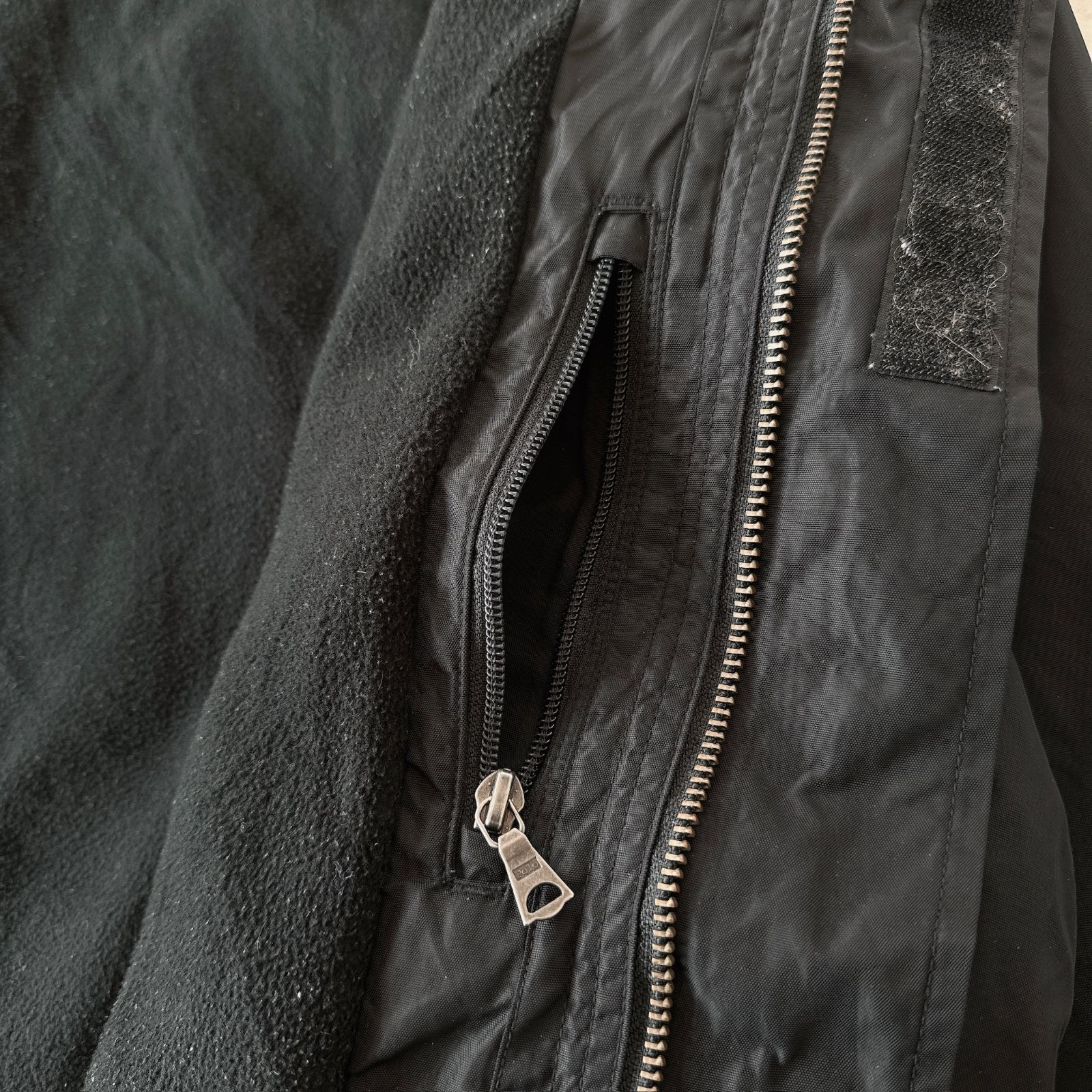 ○ Polo Ralph Lauren フリースライナー ナイロンジャケット 黒 XL