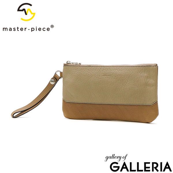 マスターピース ポーチ master-piece dear クラッチバッグ 薄型 小さめ 革 本革 カウレザー メンズ レディース 02801 ベージュ 20