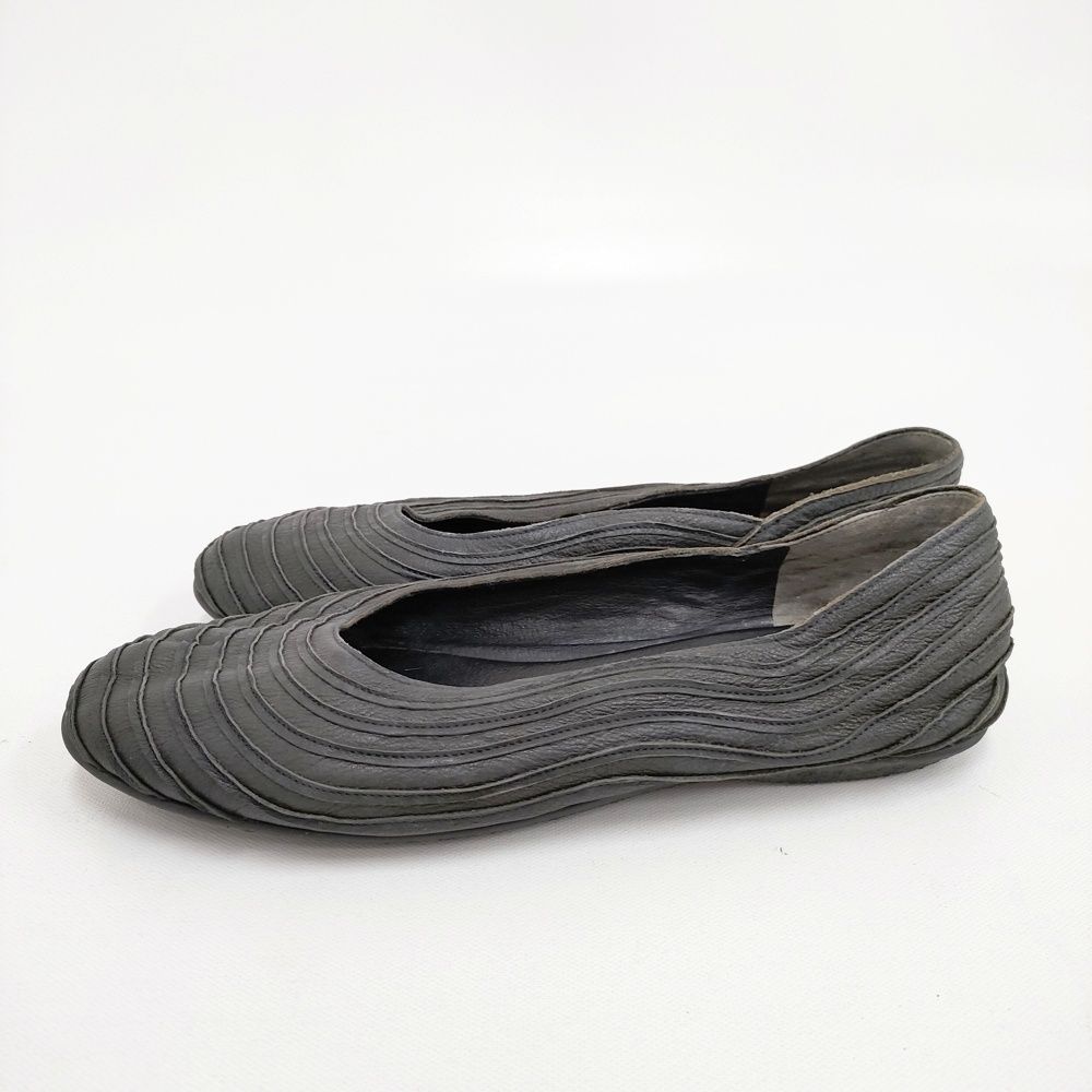 【美品】ヨーガンレール　メッシュフラットシューズ　ブラック 羊革 美品】ヨーガンレール メッシュフラットシューズ ブラック 羊革