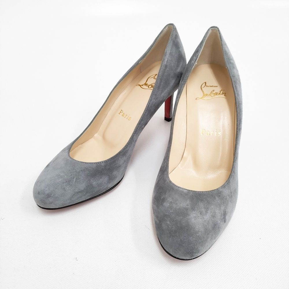 Christian Louboutin スウェード サイズ35 60mmヒール パンプス グレー