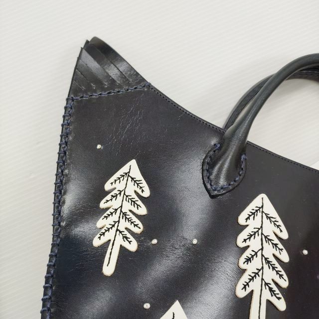 mina perhonen  candle tori bag ra9759 トリバッグ たまご付き レザー トートバッグ ネイビー レディース ミナペルホネン【中古】5-1203G♪ mina perhonen snow candle tori bag ra9759 トリバッグ たまご付き