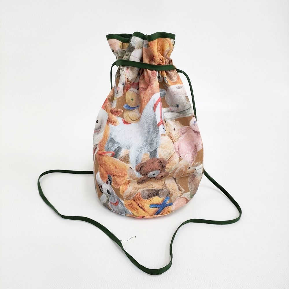 yukiemon こども部屋 ブラウン 2 wayBAG ポシェット 定価8800円 巾着バッグ レディース ユキエモン 5-1203 G