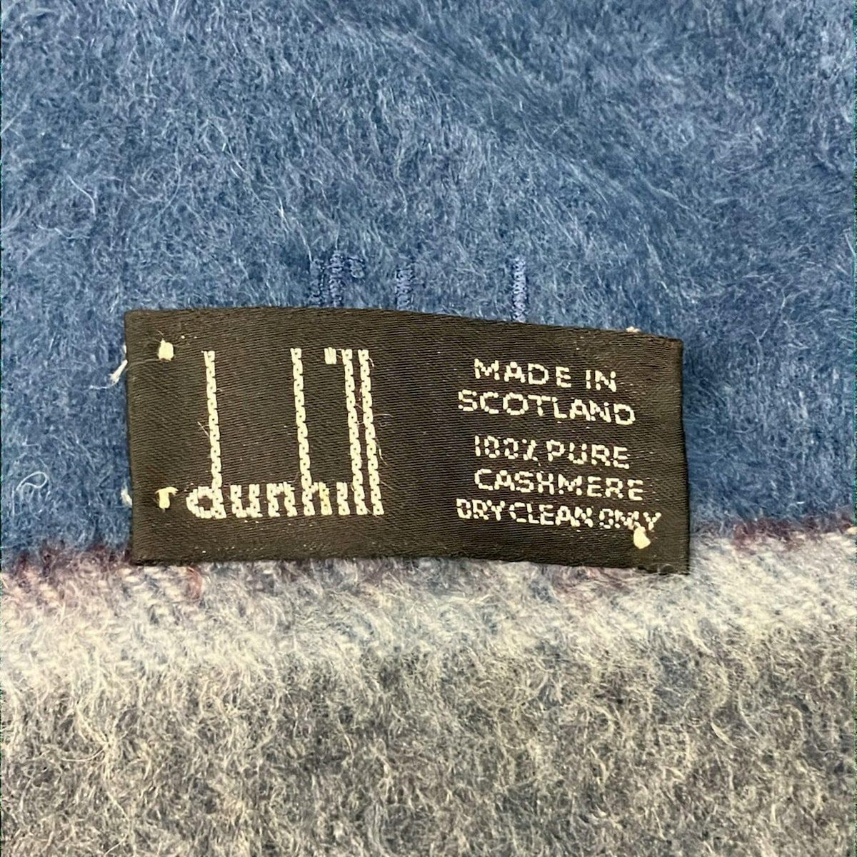 dunhill ALFREDDUNHILL ダンヒル マフラー - ブルー×グレー×マルチ カシミヤ