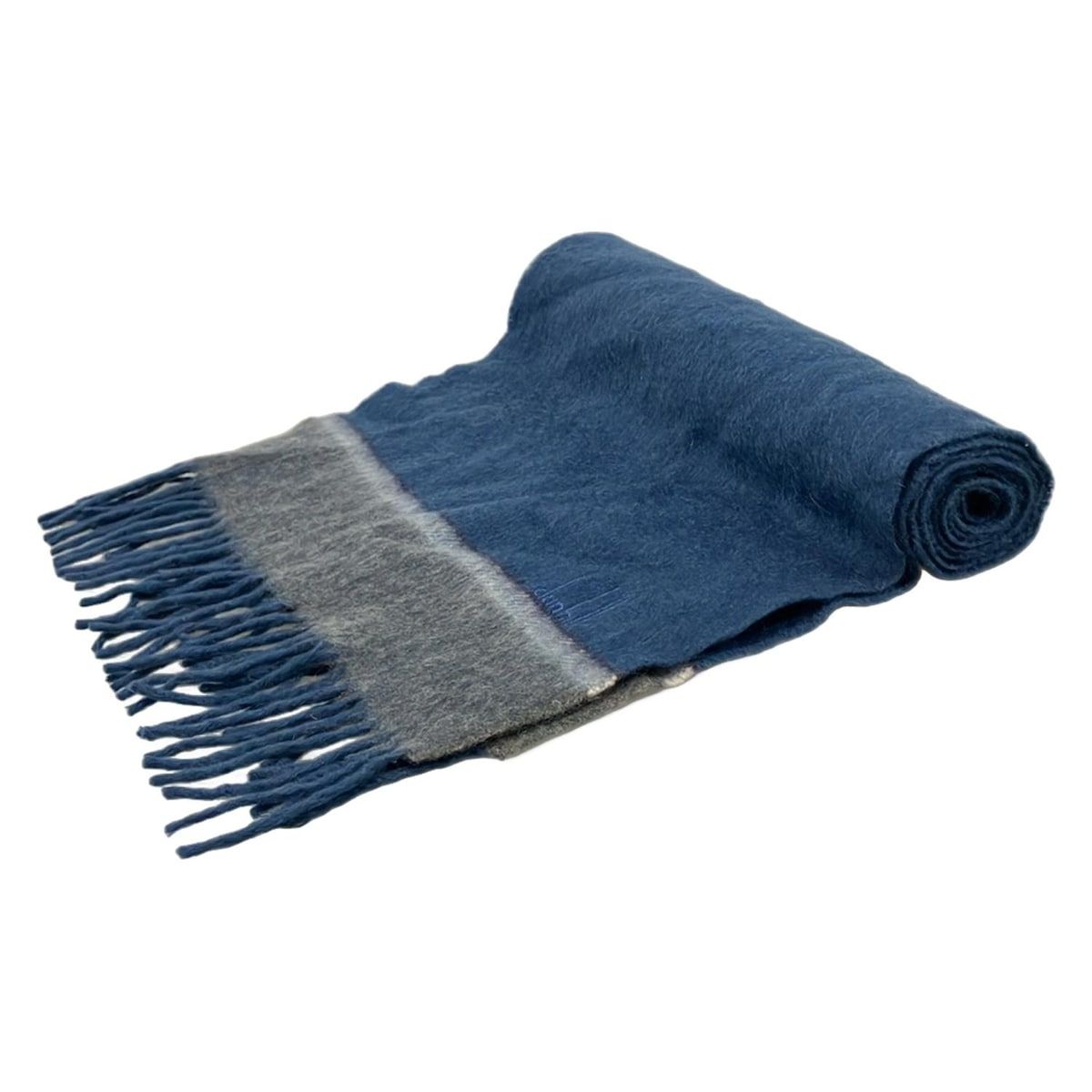 dunhill ALFREDDUNHILL ダンヒル マフラー ブルー グレー マルチ カシミヤ