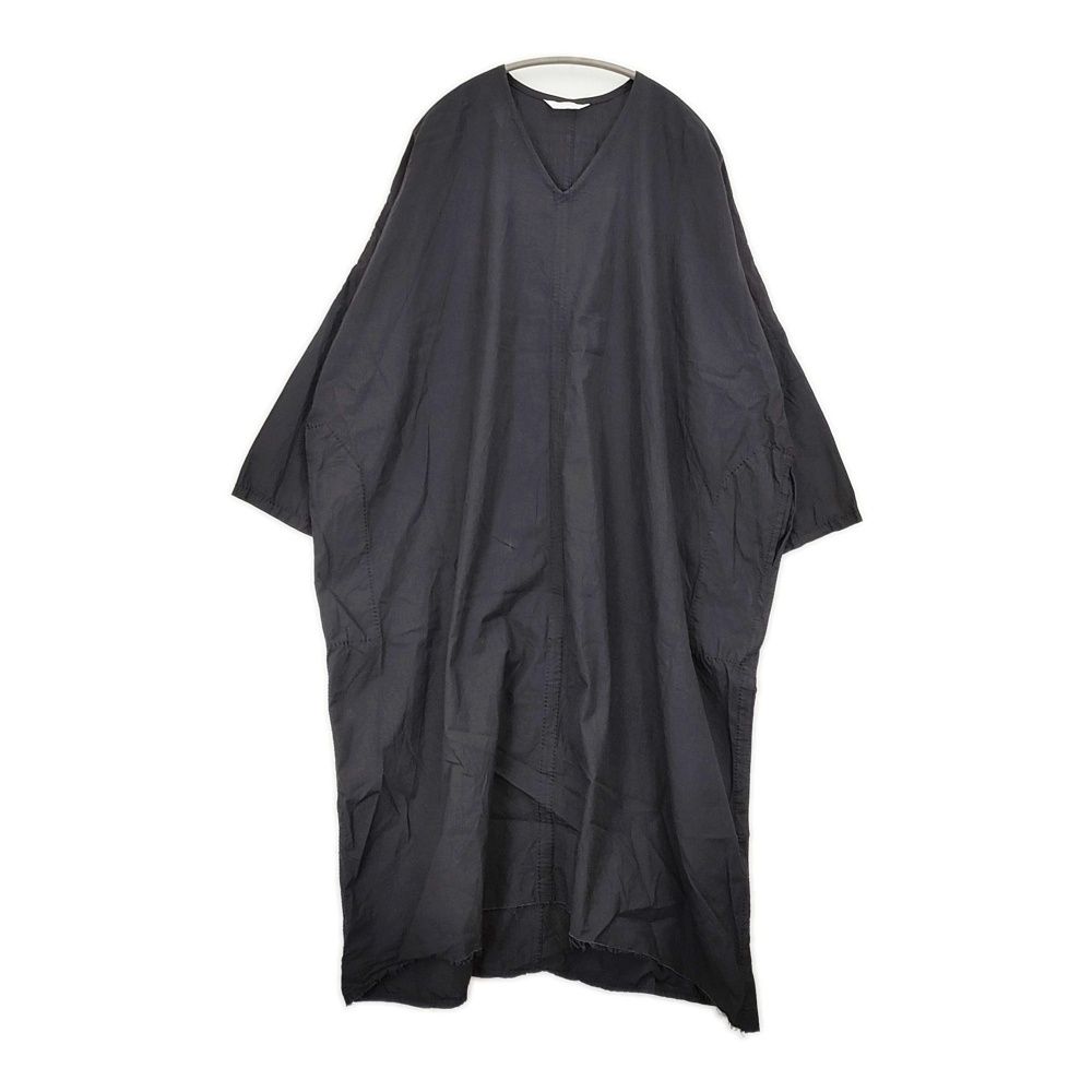 homspun ライトオンスシャンブレープルオーバーワンピース 252-1645 定価31900円 Vネック ワンピース ブラック レディース ホームスパン 5-1203 M