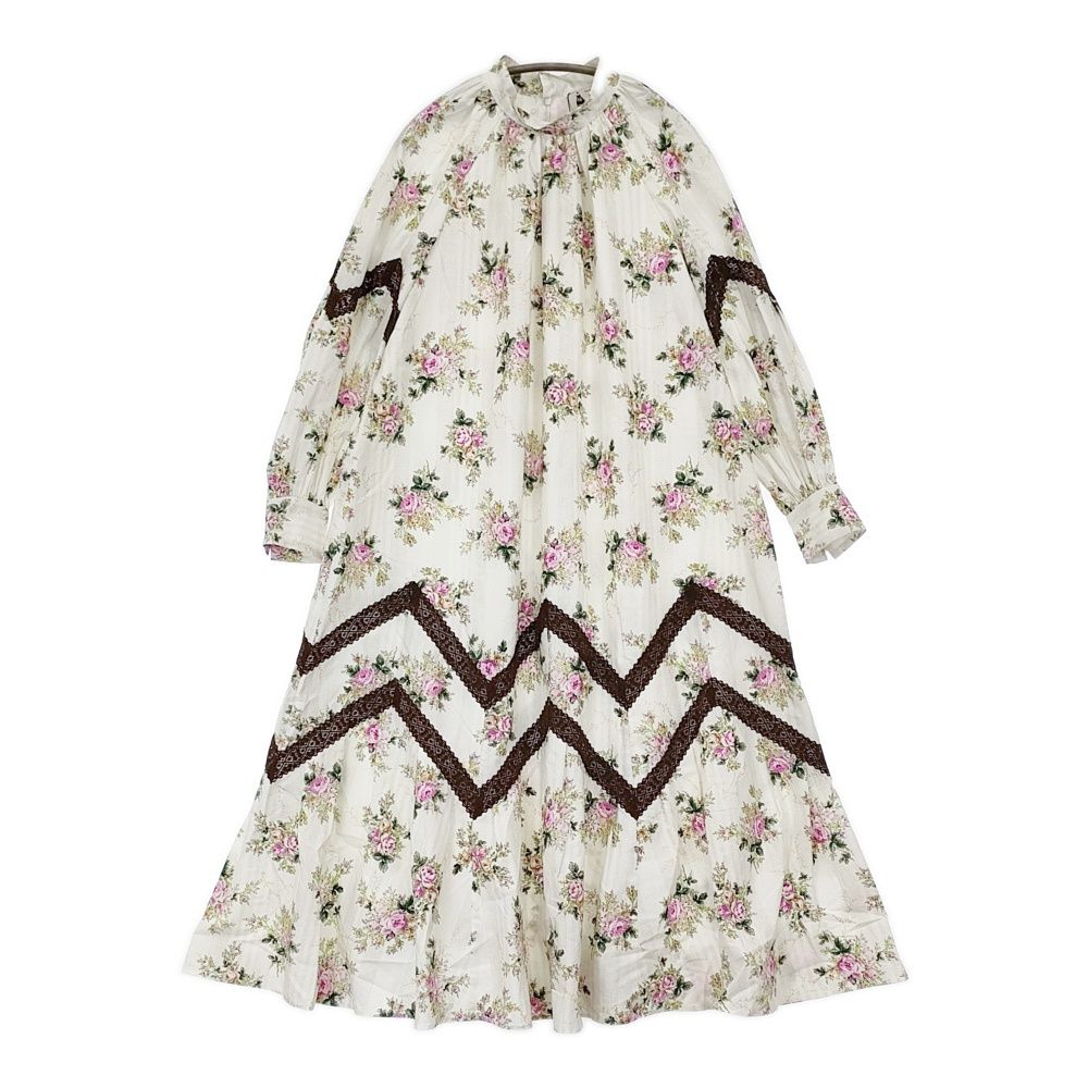 leur logette 3 ET DEMI別注 Flower dress フラワードレス キャズエドゥミ 花柄 定価86900円 ワンピース オフホワイト レディース ルール ロジェット ルル ロジェッタ 5 1203 M