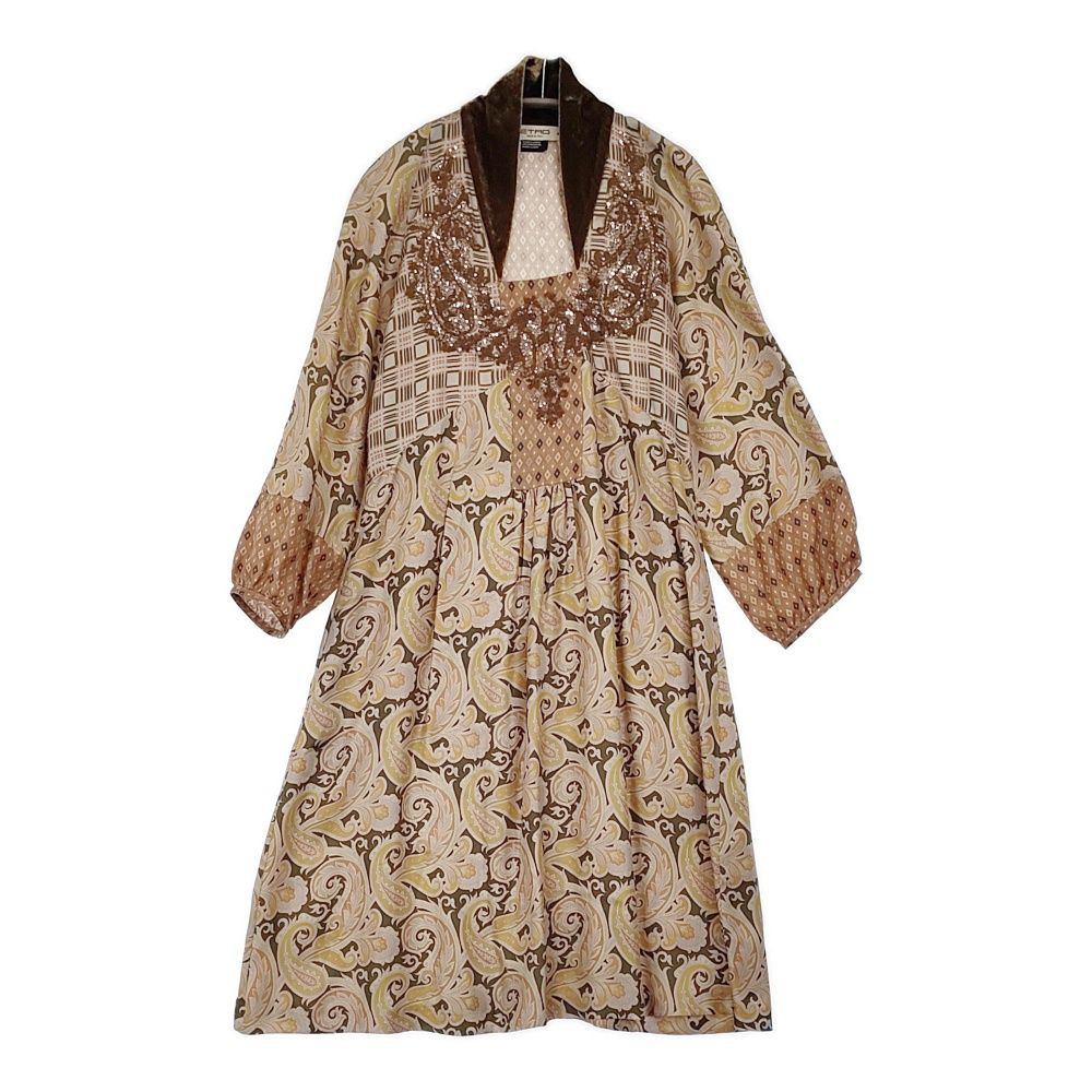 ETRO ペイズリー スパンコール シルク イタリア製 サイズ42 スクエア