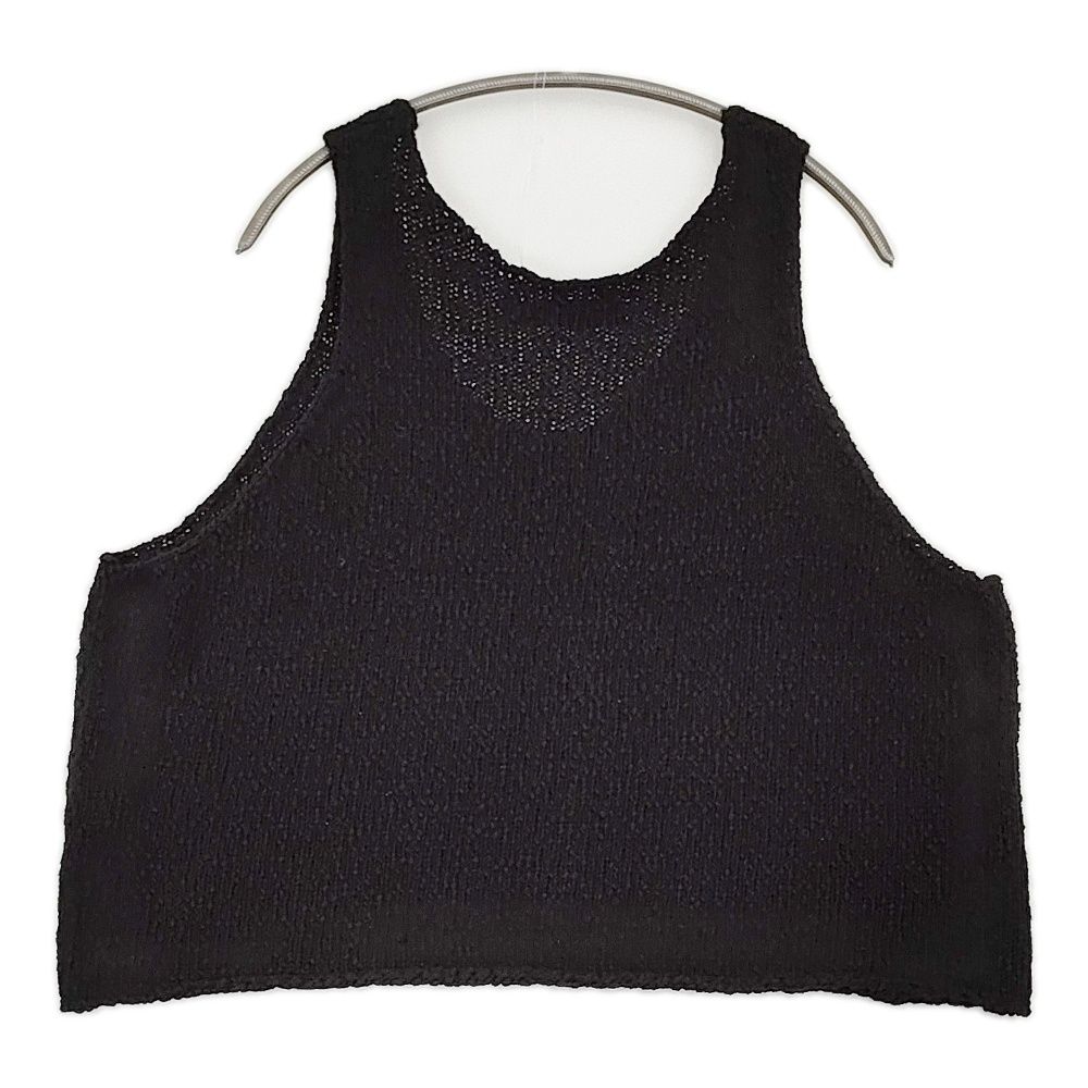 mizuiro-ind リリーヤーンベスト ノースリーブコットンニット 定価13200円 3-220118 2025 ブラック レディース ミズイロインド 5-1203 M