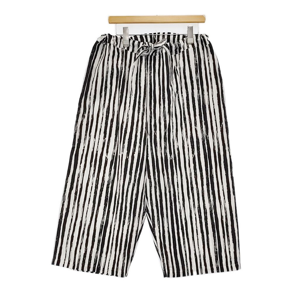 Sen en Fujita avec humoresque セネンフジタ ユーモレスク string pants stripe ストリングパンツ ストライプ 定価68200円 ホワイト ブラック レディース 5-1203 M