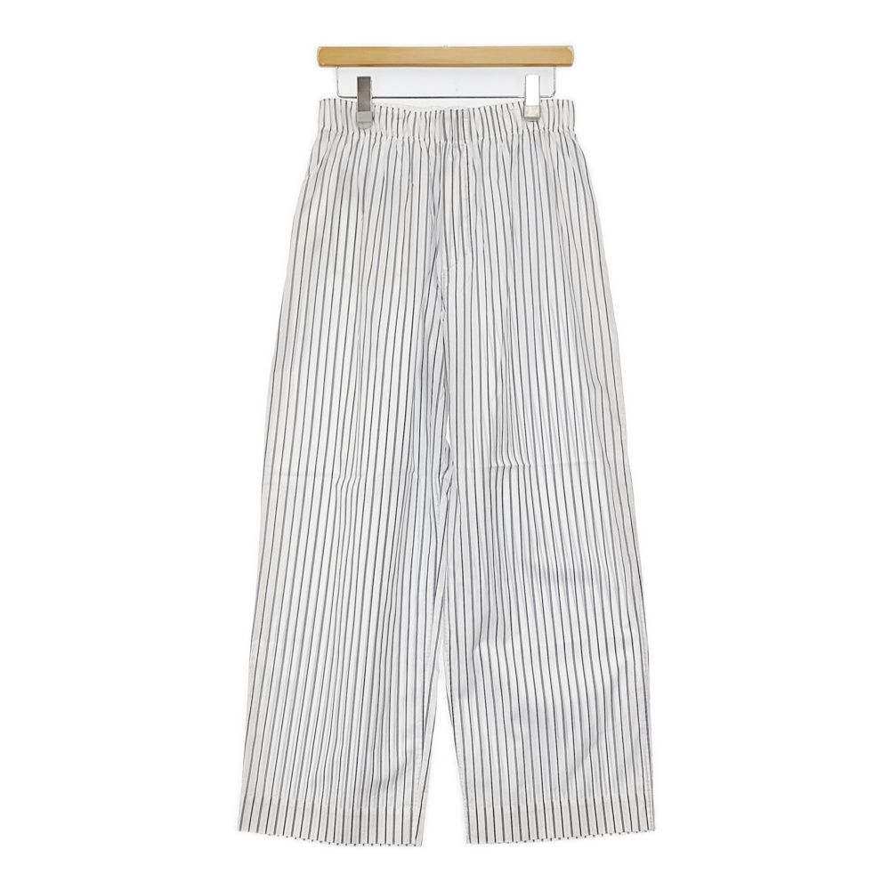 HOWELL TICKING STRIPE PJ 定価36300円 ストライプ パンツ 25 SS ホワイト ブルー レディース マーガレットハウエル 5 1203 M