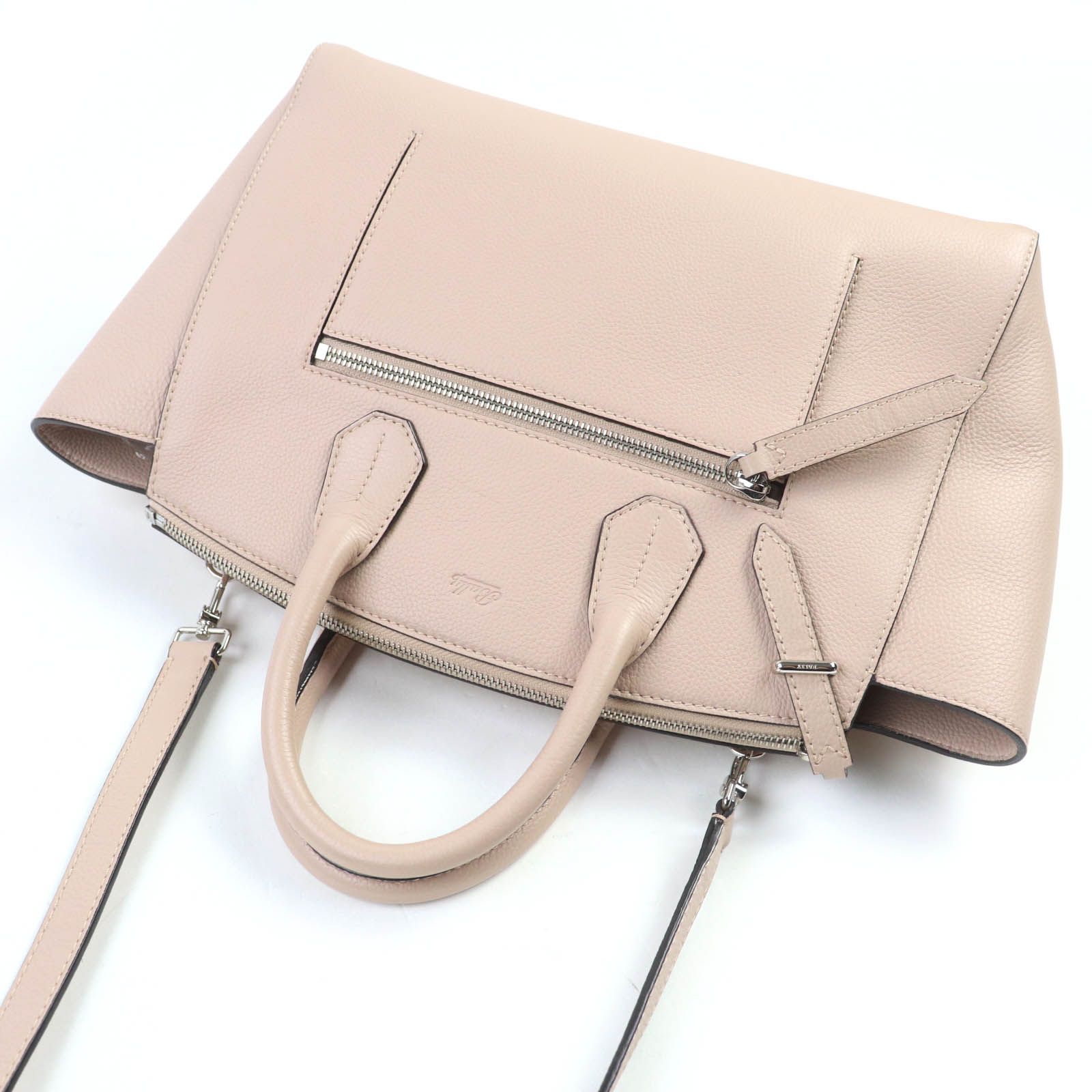 美品☆BALLY バリー SOMMET ZIP ロゴ刻印 レザー 2WAY ハンドバッグ ショルダーバッグ トートバッグ ピンクベージュ レディース 美品☆BALLY バリー SOMMET ZIP ロゴ刻印 レザー 2WAY ハンドバッグ