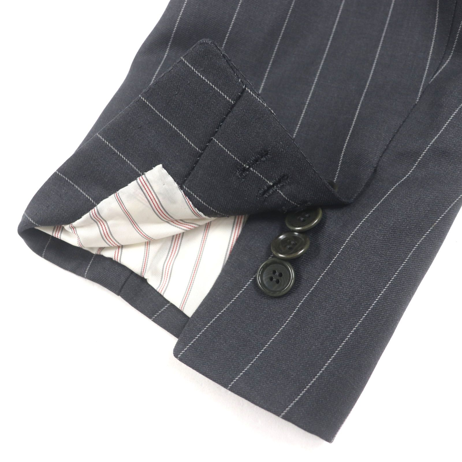 極美品▽ciccio チッチオ ビスポーク ストライプ柄 本切羽 シングル