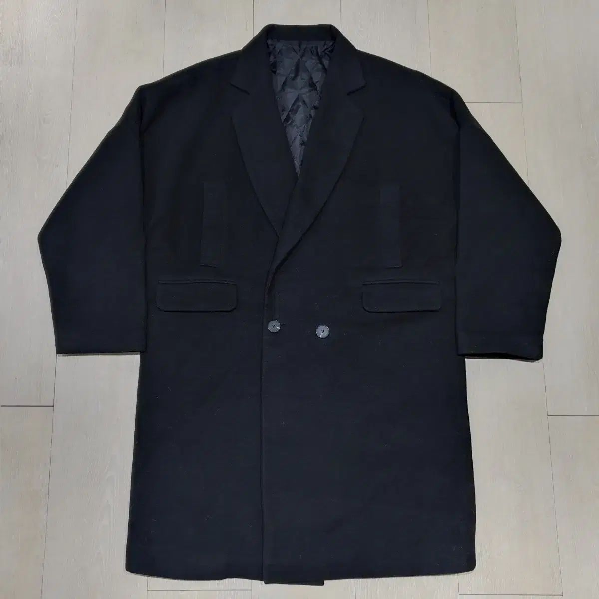 iam ウール ダブル ロングコート キルティング裏地 105 レディース オーバーサイズ