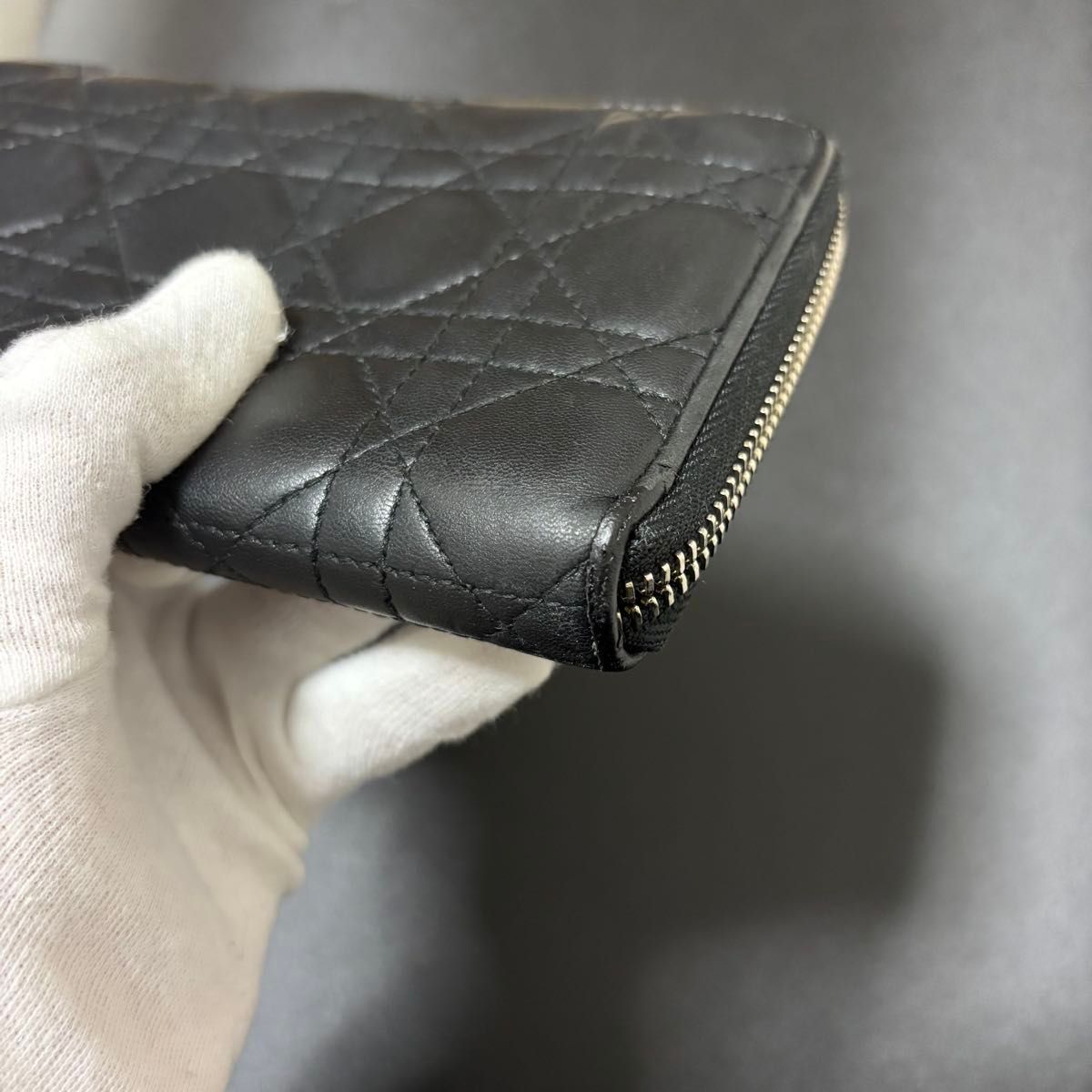 t2 ディオール Christian Dior カナージュ ブラック 黒 レザー レディ