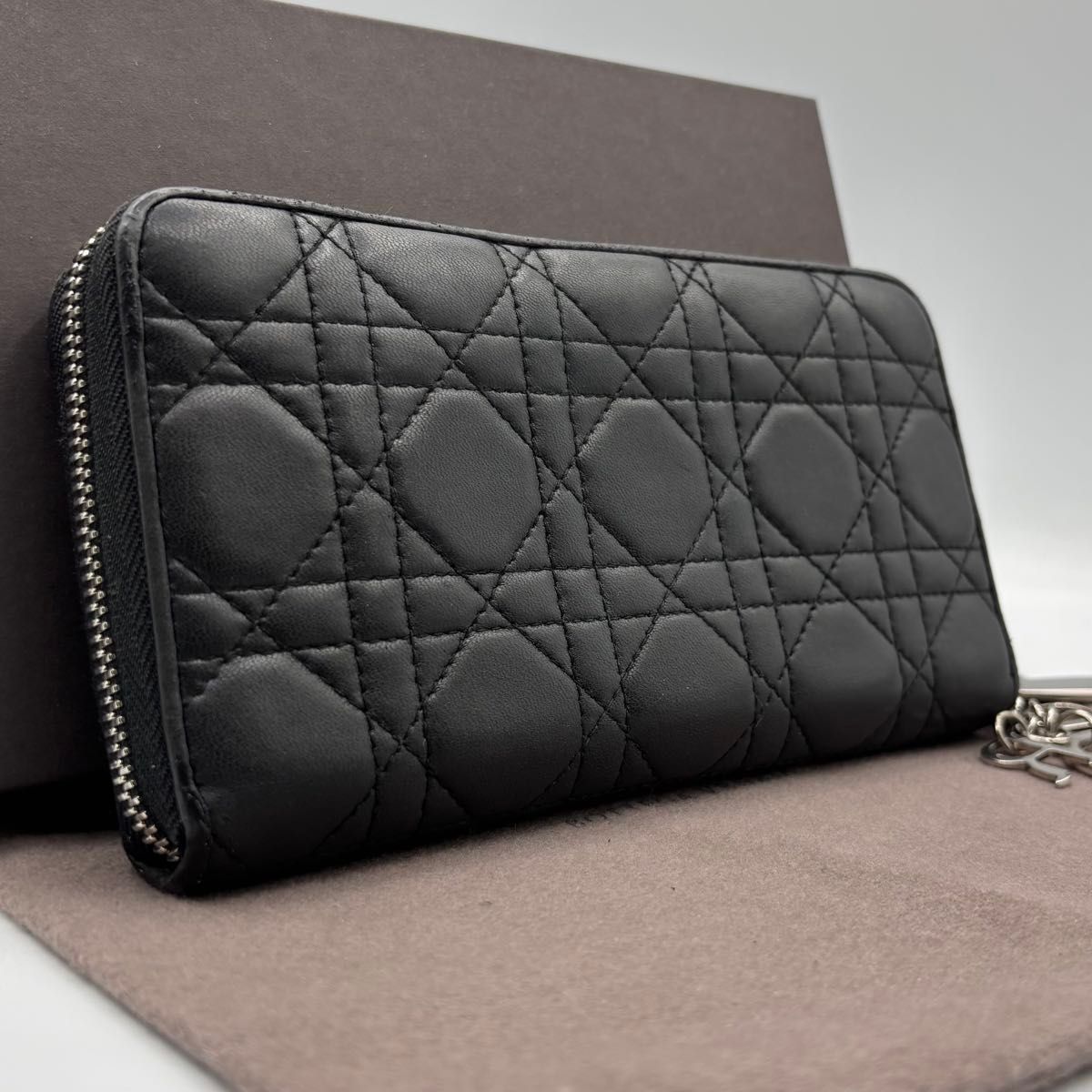 t2 ディオール Christian Dior カナージュ ブラック 黒 レザー レディ