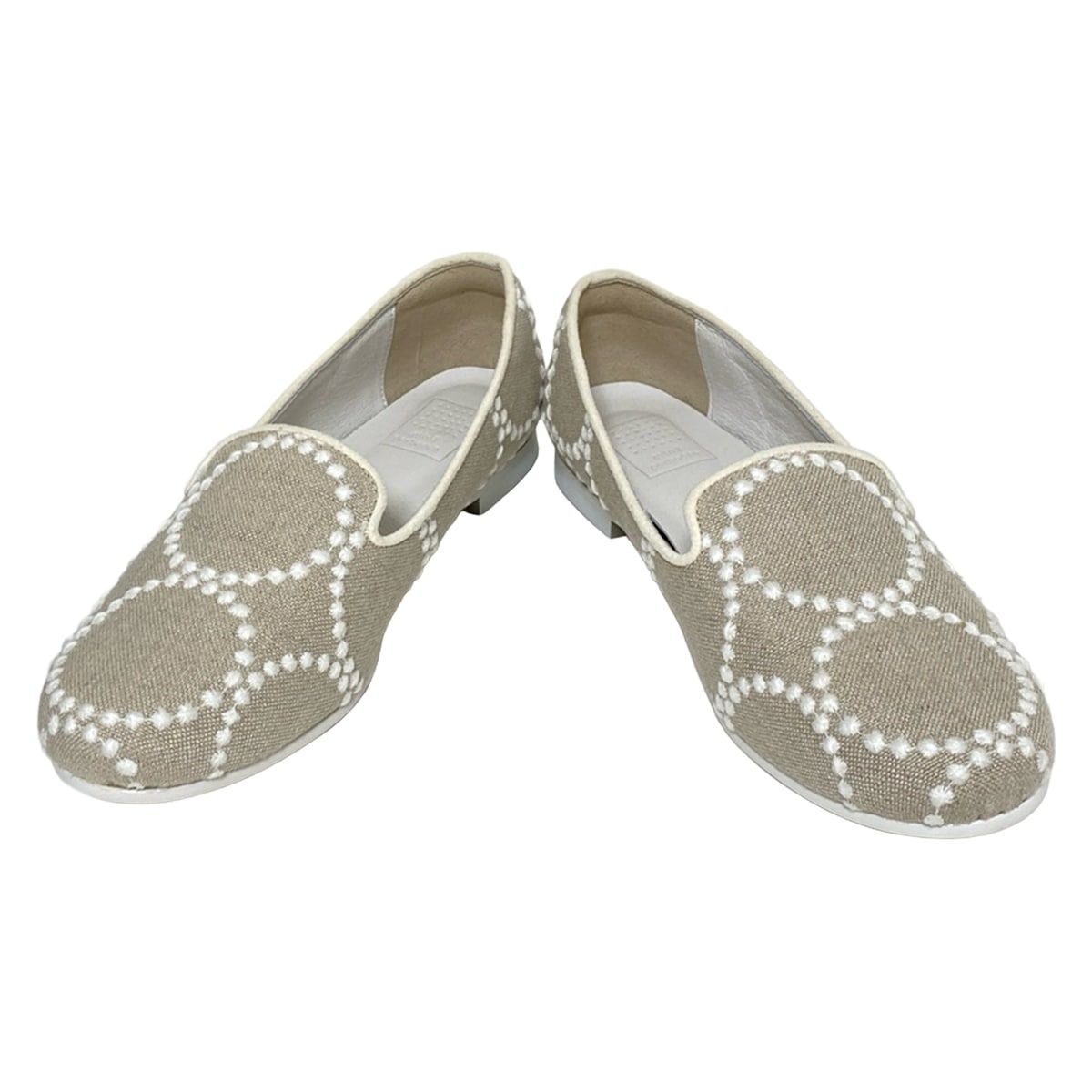 mina perhonen ミナペルホネン ローファー 22.5 レディース - グレーベージュ×白