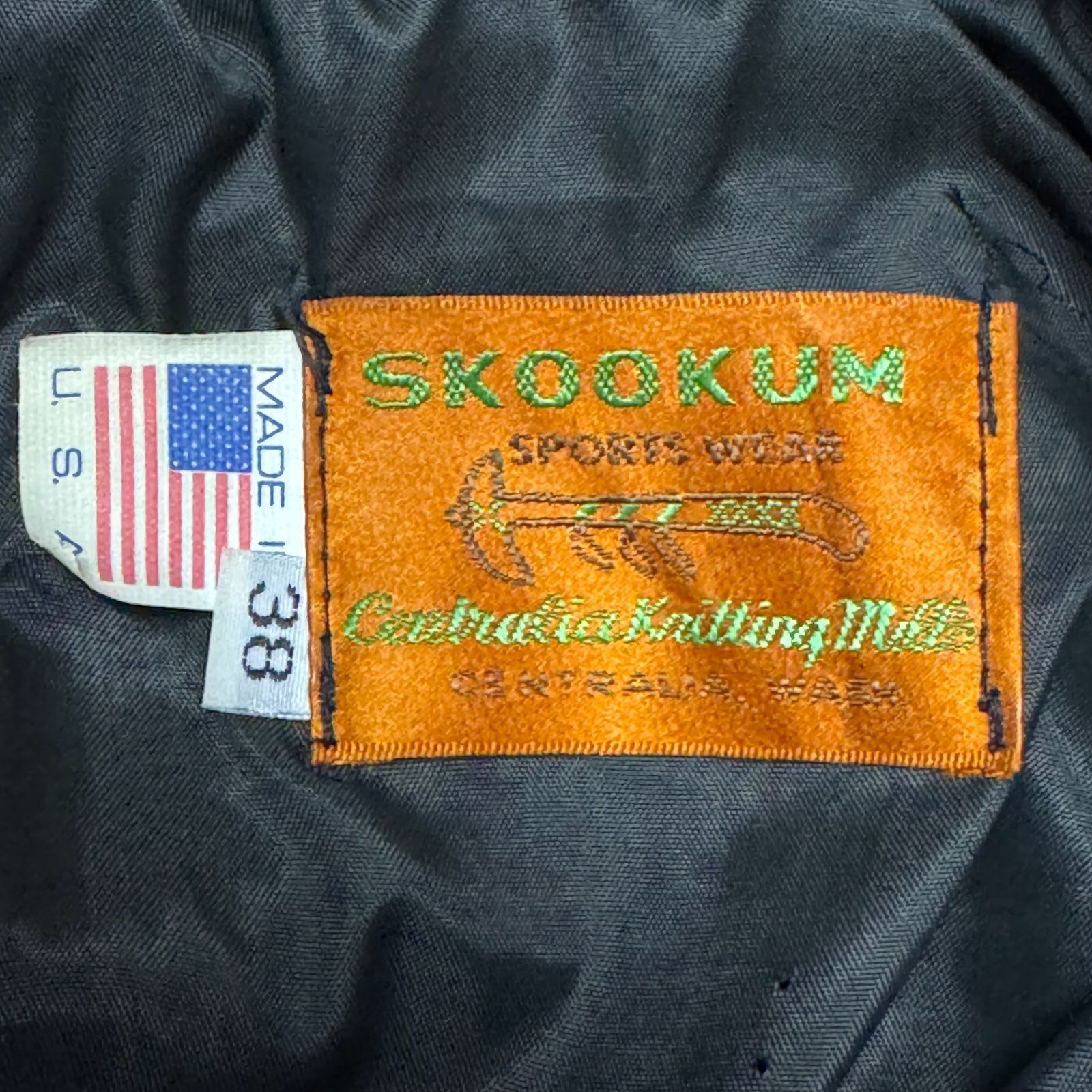 USA製 SKOOKUM スクーカム アワードジャケット 袖レザー スタジャン