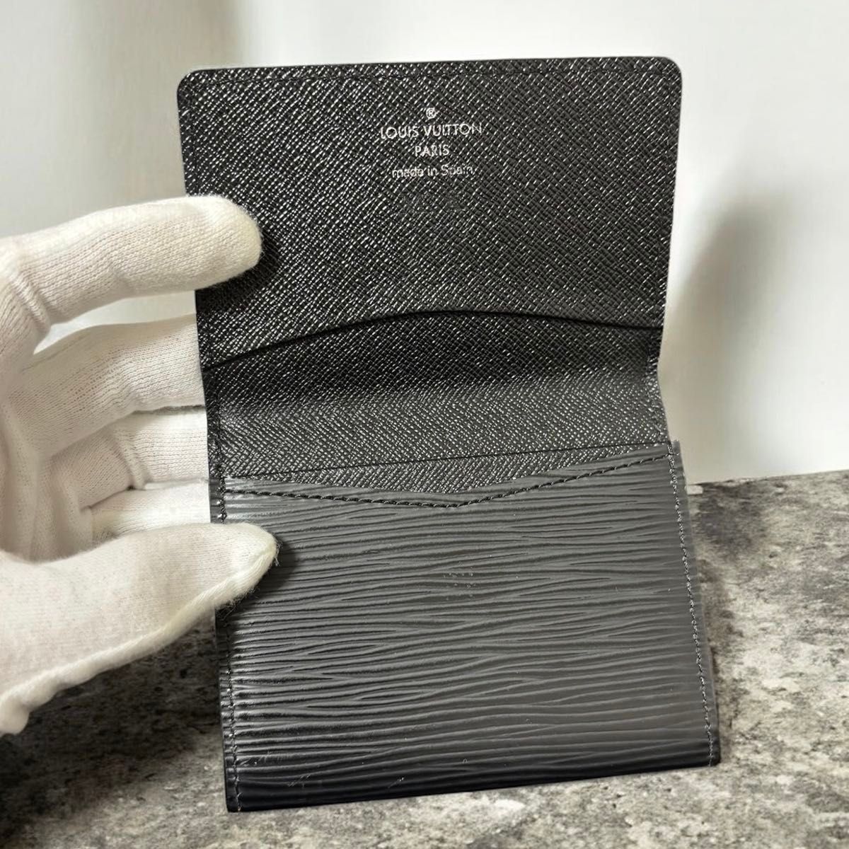 s 77 アンヴェロップ カルト ドゥ ヴィジット カードケース 名刺入れ ルイ ヴィトン Louis Vuitton エピ ノワール ブラック 黒
