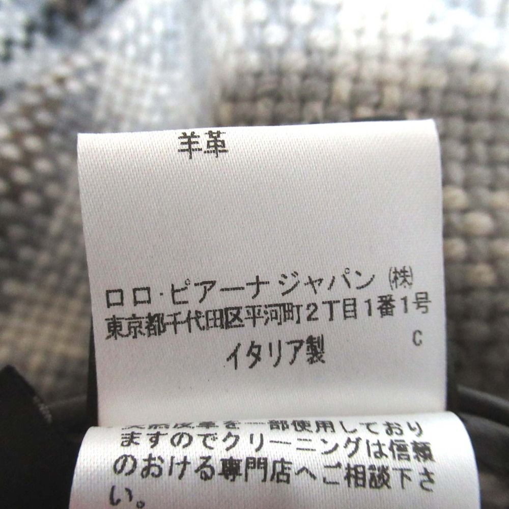 美品 Loro Piana ロロピアーナ チェック柄 カシミヤ100% レザーパイピング ニット ガウンコート Mサイズ グレー系 レディース 古着 中古 USED Loro Piana - 美品 Loro Piana ロロピアーナ チェック柄 カシミヤ100