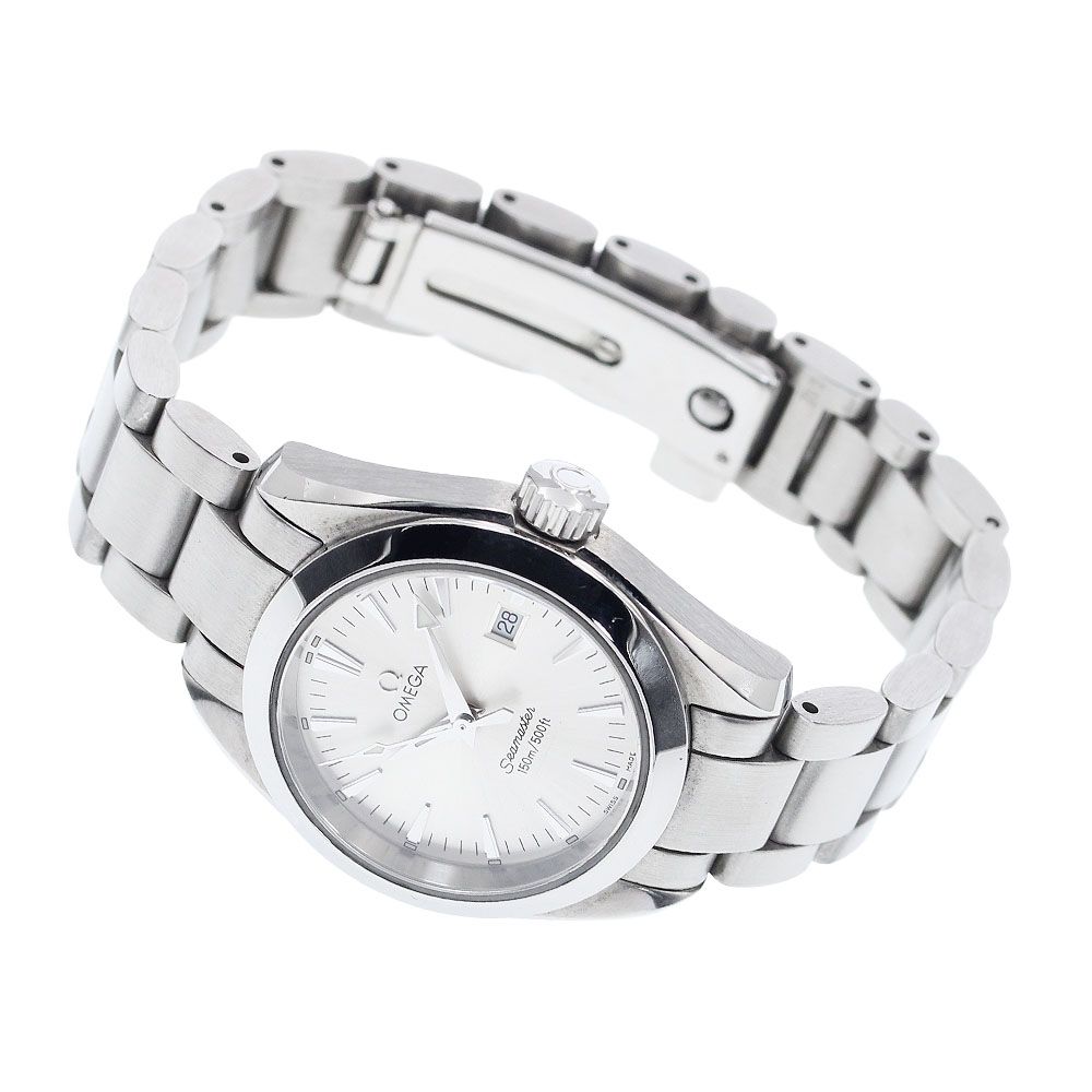 美品 オメガ レディース 2577.30 OMEGA Seamaster オメガ シーマスター アクアテラ クォーツ 2577.30 シルバー