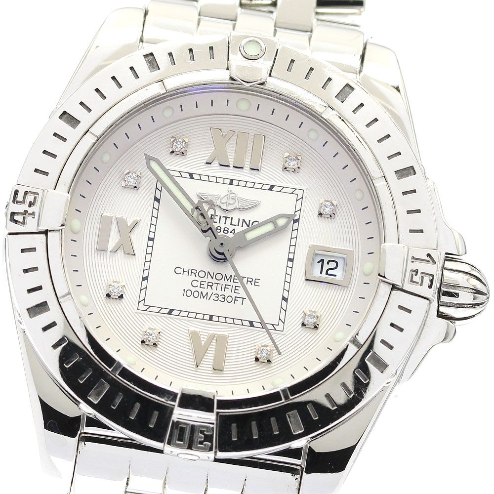 ブライトリング A 71356 ギャラクティック32 デイト 8 Pダイヤ クォーツ レディース_908821