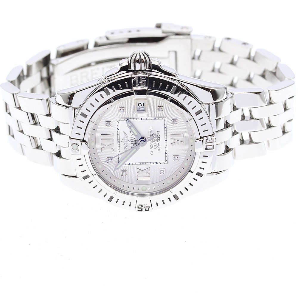 ブライトリング A 71356 ギャラクティック32 デイト 8 Pダイヤ クォーツ レディース_908821