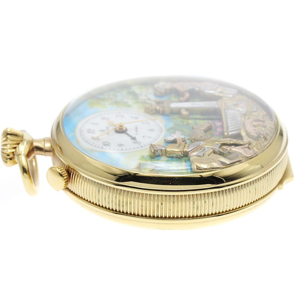 Reuge 手巻きオルゴール 懐中時計 稼働 リュージュ オルゴール 手巻き からくり アンティーク