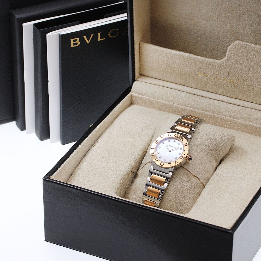 ブルガリ BVLGARI ブルガリブルガリ 12 Pダイヤ クォーツ レディース箱 保証書付き_915131