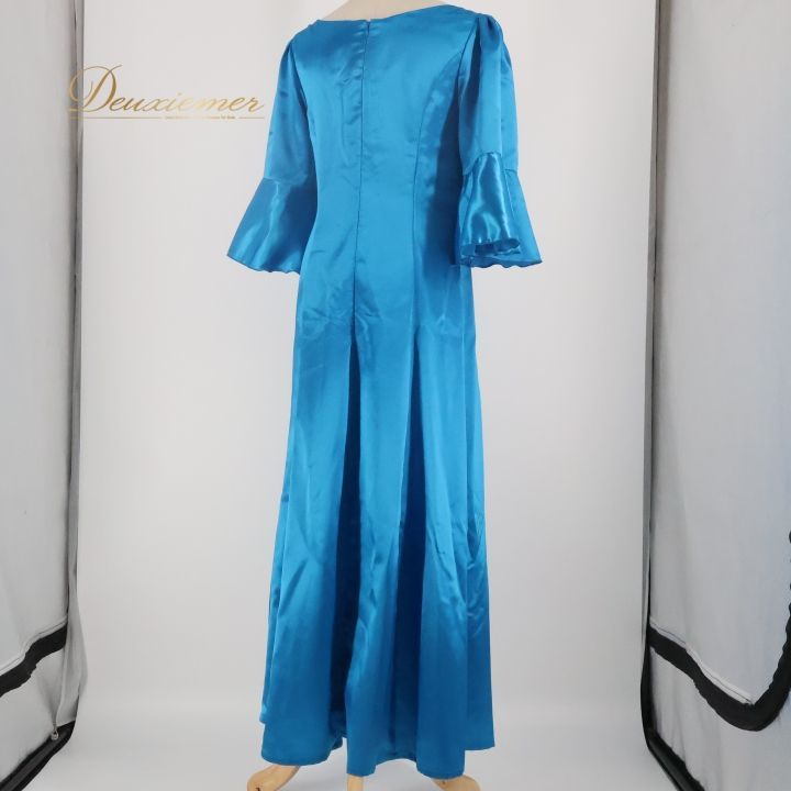 フラダンス 衣装 ワンピース ドレス アロハスタンダード ブルー系