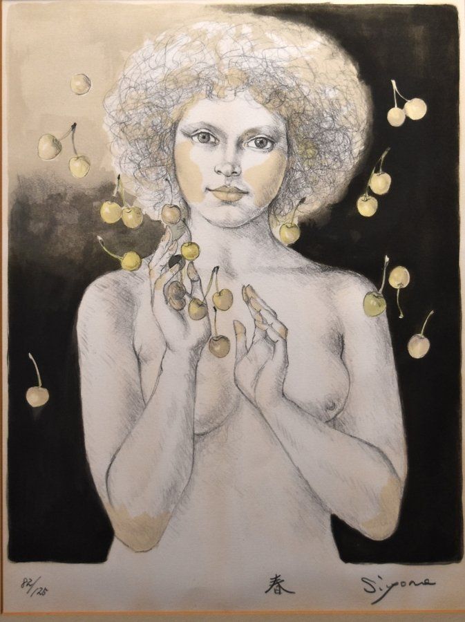 蔵C 9139 a 芝田米三 春夏秋冬 春 リトグラフ 82 125