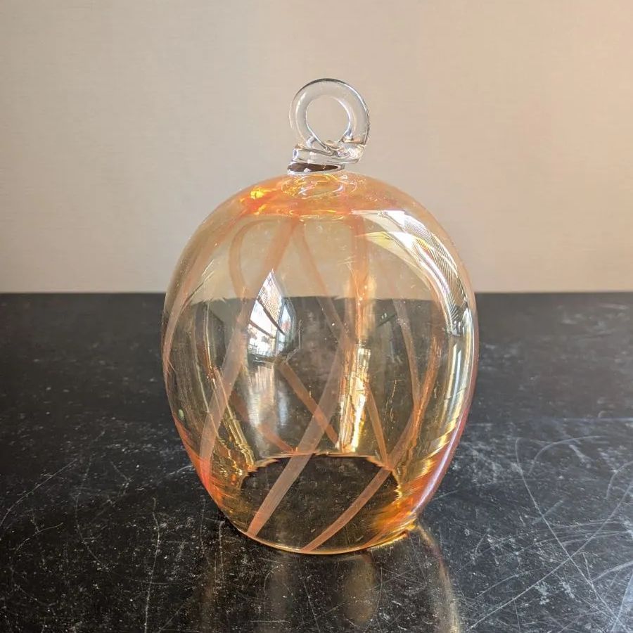 ランプシェード ガラス オレンジ柄 - メルカリ