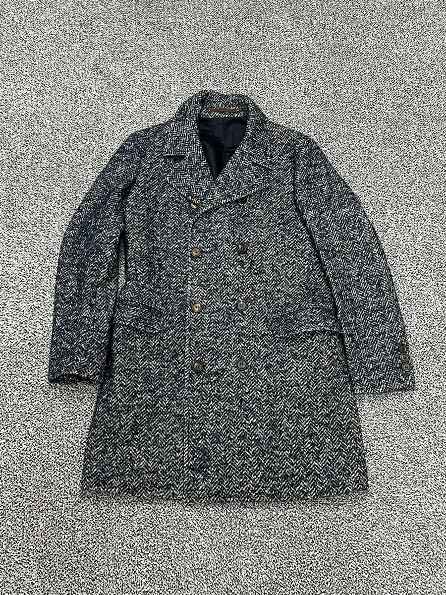 イレブンティ メンズ95-100 ヘリンボーン ダブル ブレスト コート