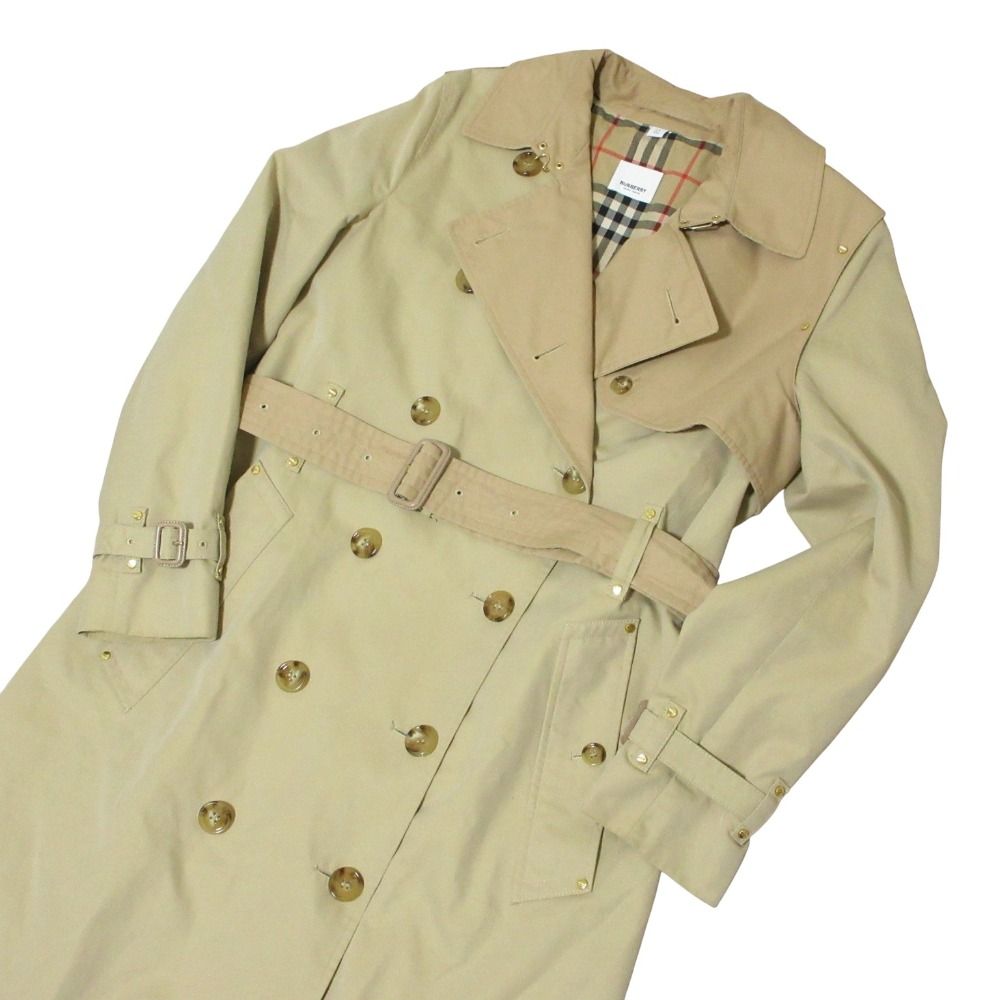良品 BURBERRY バーバリー バイカラー 裏地ノバチェック ベルト付き