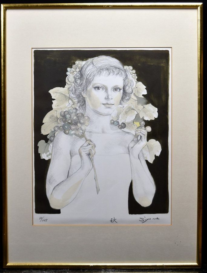 蔵C9139c】 芝田米三 春夏秋冬「秋」リトグラフ 82/125 - メルカリ