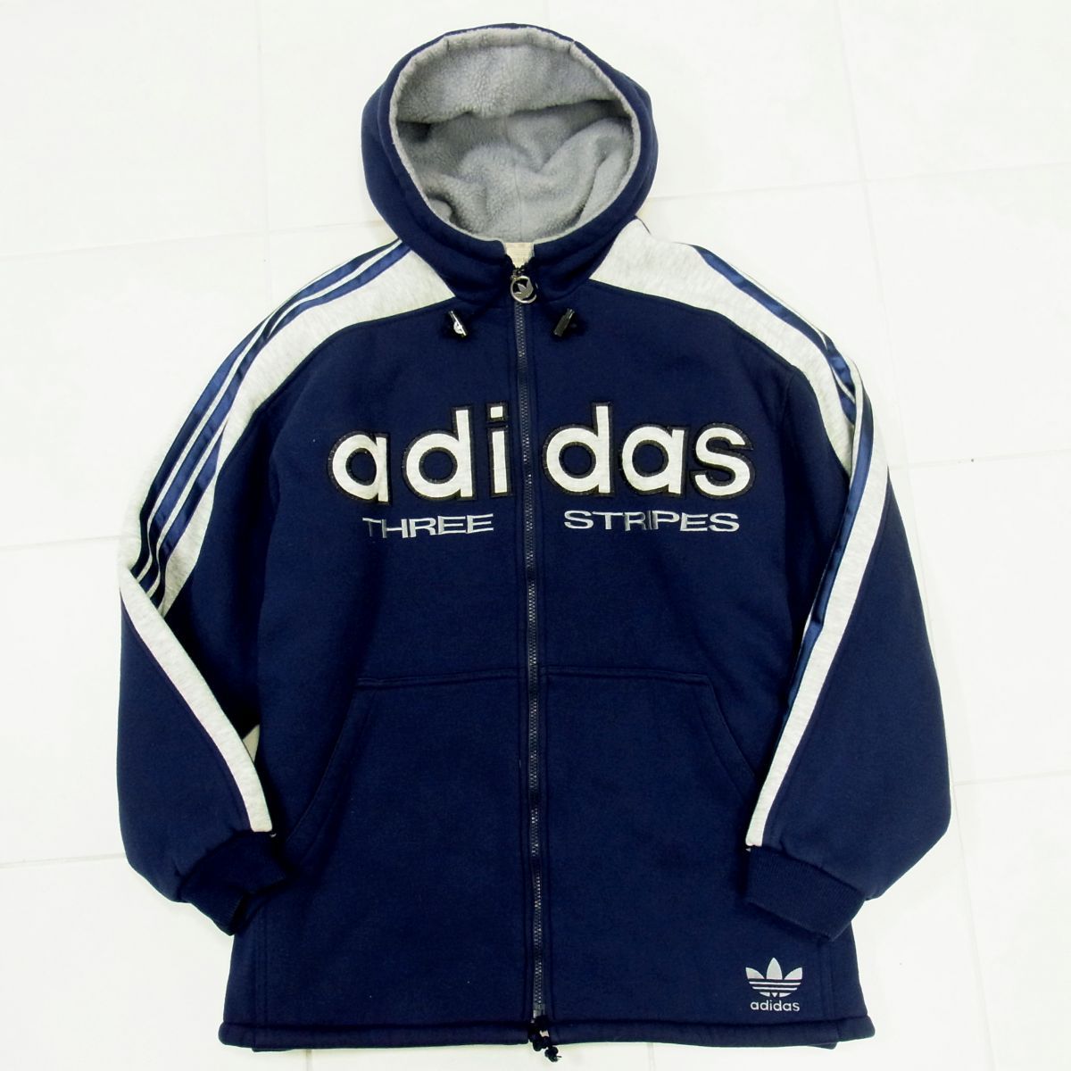 80～90s 銀タグ オールド adidas アディダス ビッグトレフォイル 両面 