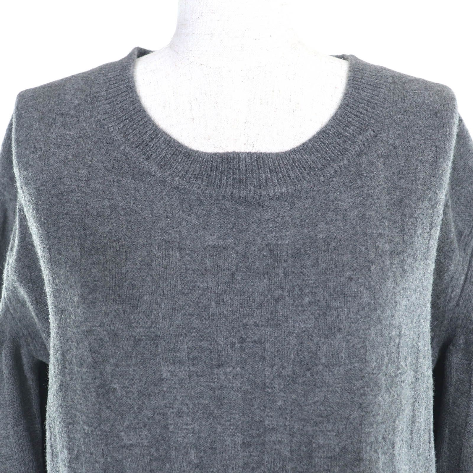 美品△HERMES エルメス 21AW ウール100％ H柄 クルーネック 長袖