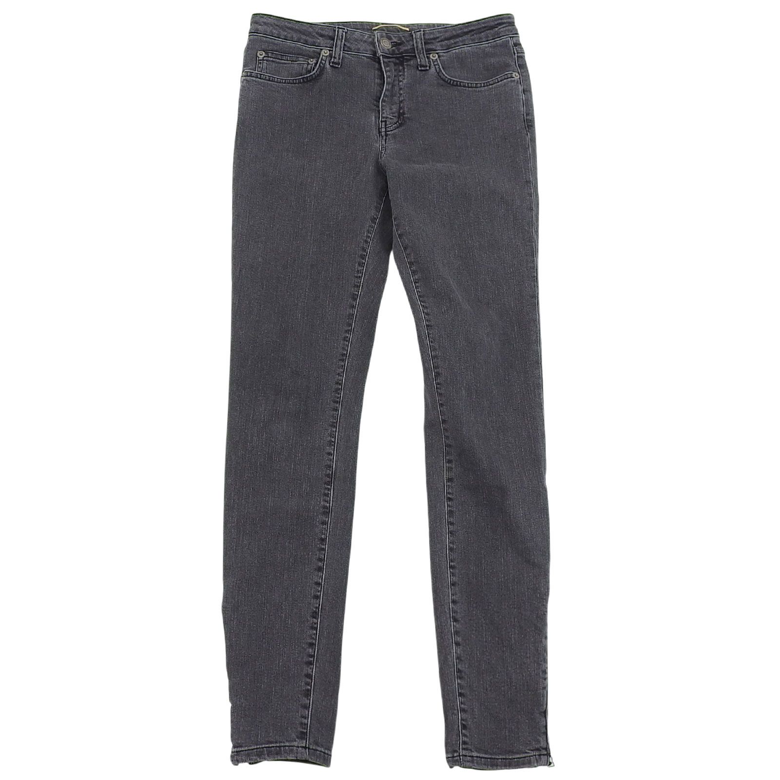 美品▲SAINT LAURENT PARIS サンローランパリ 2013年製 D02 W/SK-MW エディ期 裾ジップ ブラックデニムパンツ 28 イタリア製 レディース 美品△SAINT LAURENT PARIS サンローランパリ 2013年製 D02 W/SK-MW