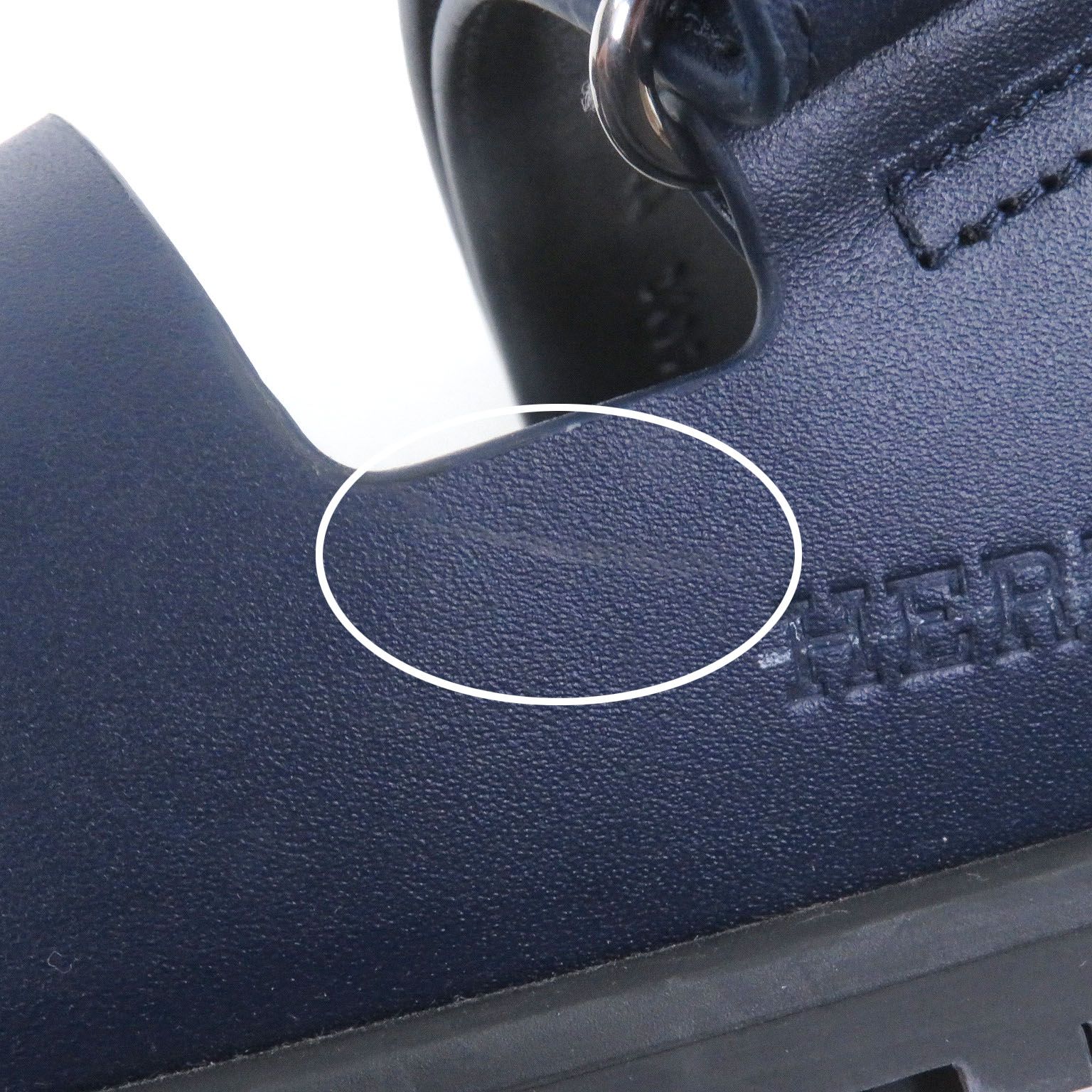  HERMES エルメス シプレ レザー Hロゴデザイン シャワーサンダル スライドサンダル ブラック ブルー 44 イタリア製 メンズ サンダル サンダル