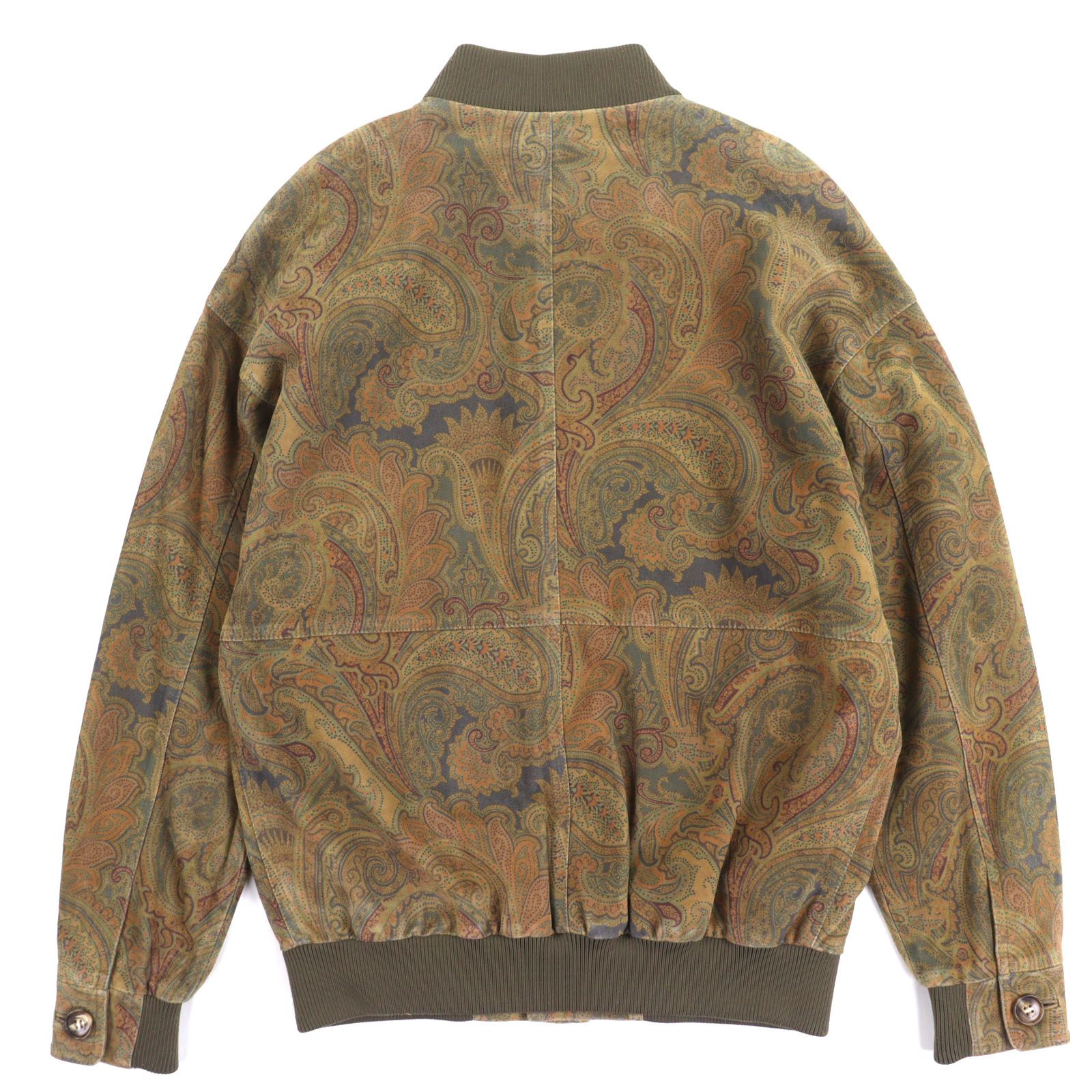 美品▽ETRO エトロ 21SS ヤギ革 ゴートスキン ペイズリー柄 ロゴ入り