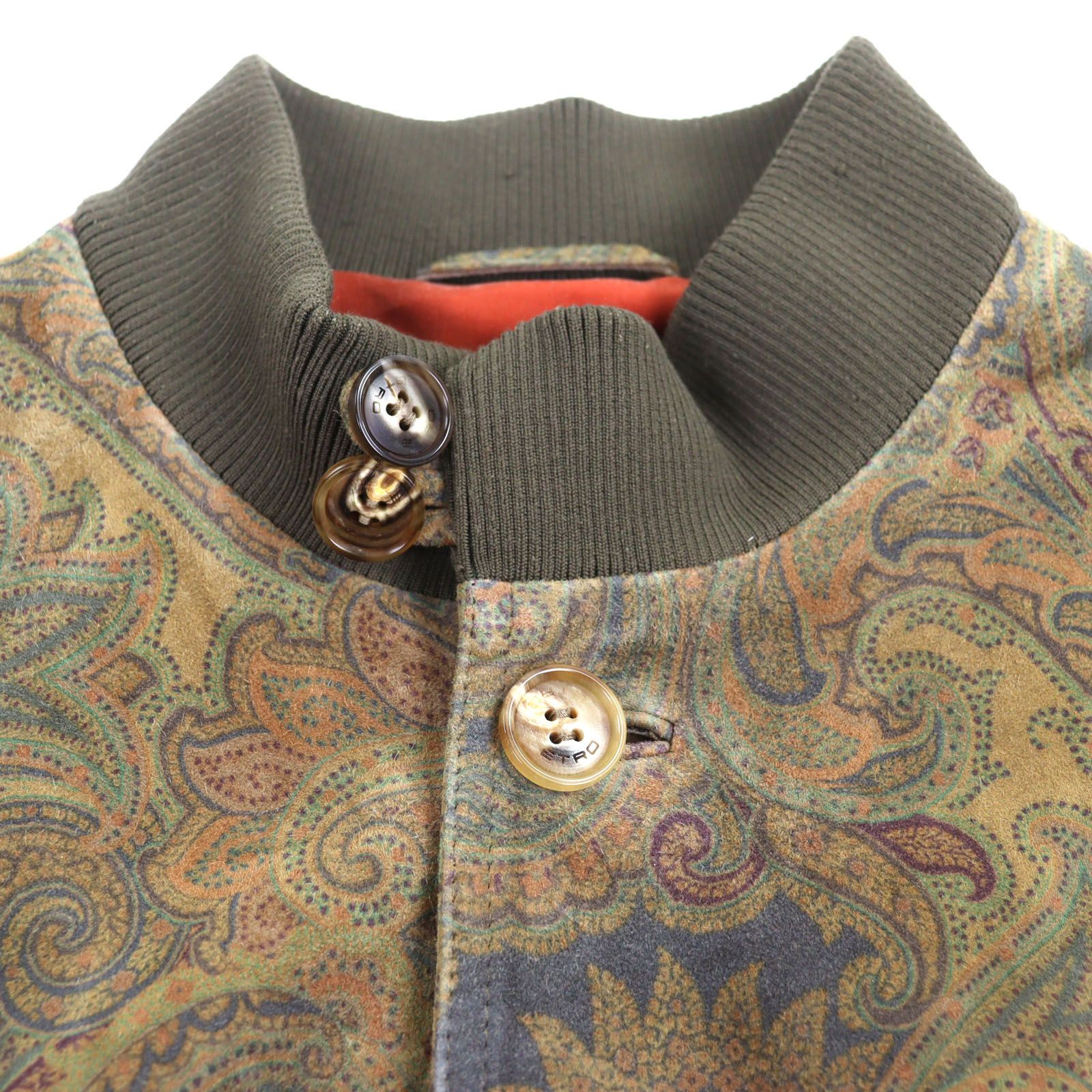 美品▽ETRO エトロ 21SS ヤギ革 ゴートスキン ペイズリー柄 ロゴ入り