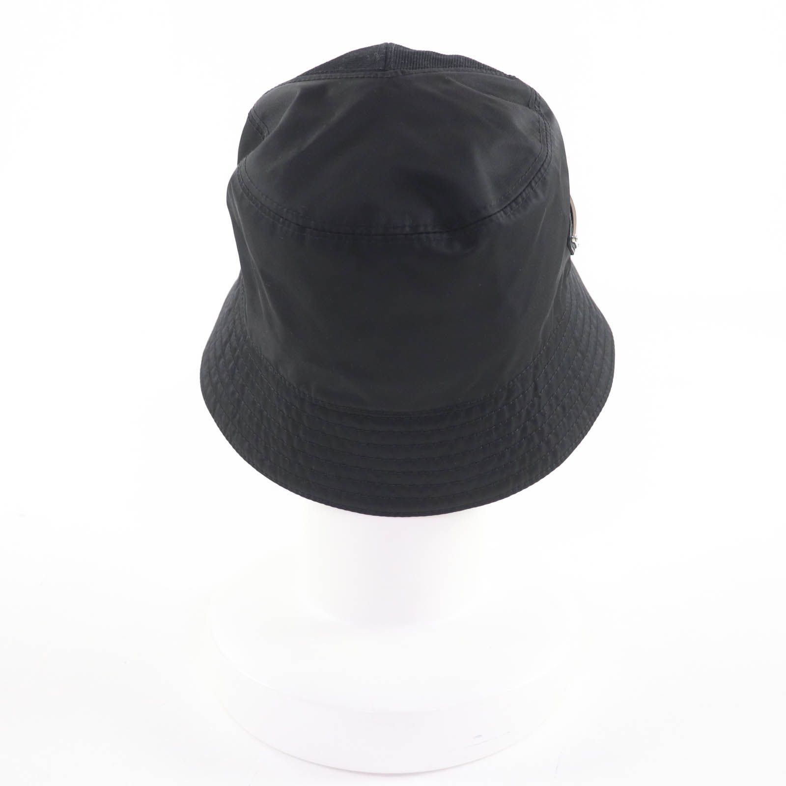 美品☆PRADA プラダ 2HC281 トライアングルロゴ Re-Nylon バケットハット 帽子 ハット ブラック M イタリア製 正規品 レディース 美品☆PRADA プラダ 2HC281 トライアングルロゴ Re-Nylon バケット