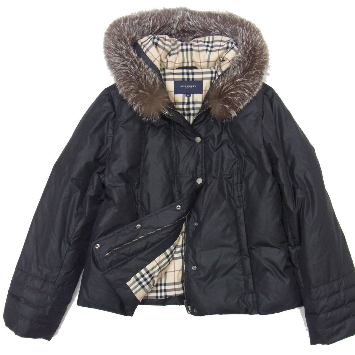 美品☆BURBERRY LONDON フード付き ダウンジャケット レディース 