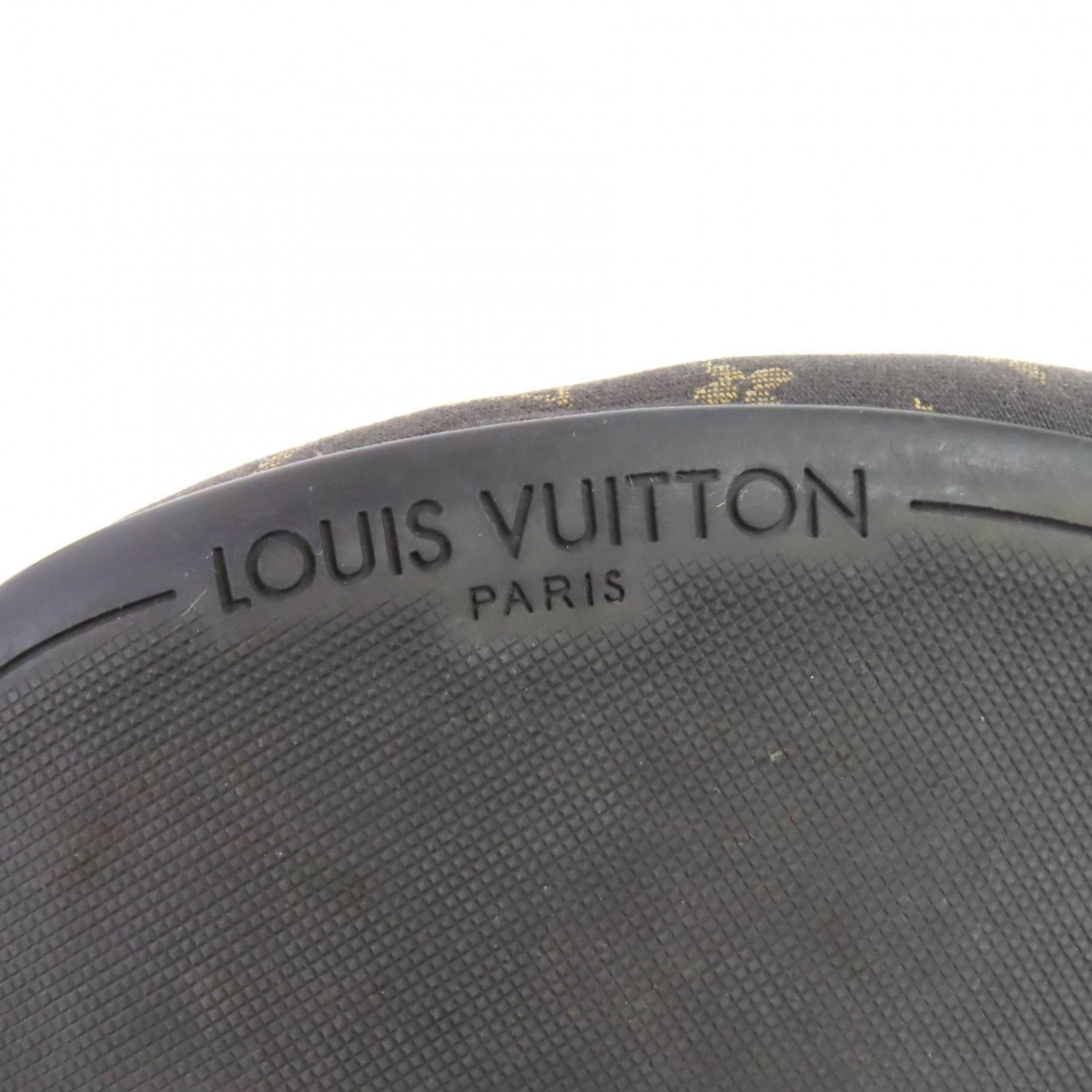 美品◇LOUIS VUITTON ルイヴィトン モノグラム リボンデザイン レザー使い フラット パンプス ダークブラウン 37 イタリア製 レディース 美品◇LOUIS VUITTON ルイヴィトン モノグラム リボンデザイン レザー