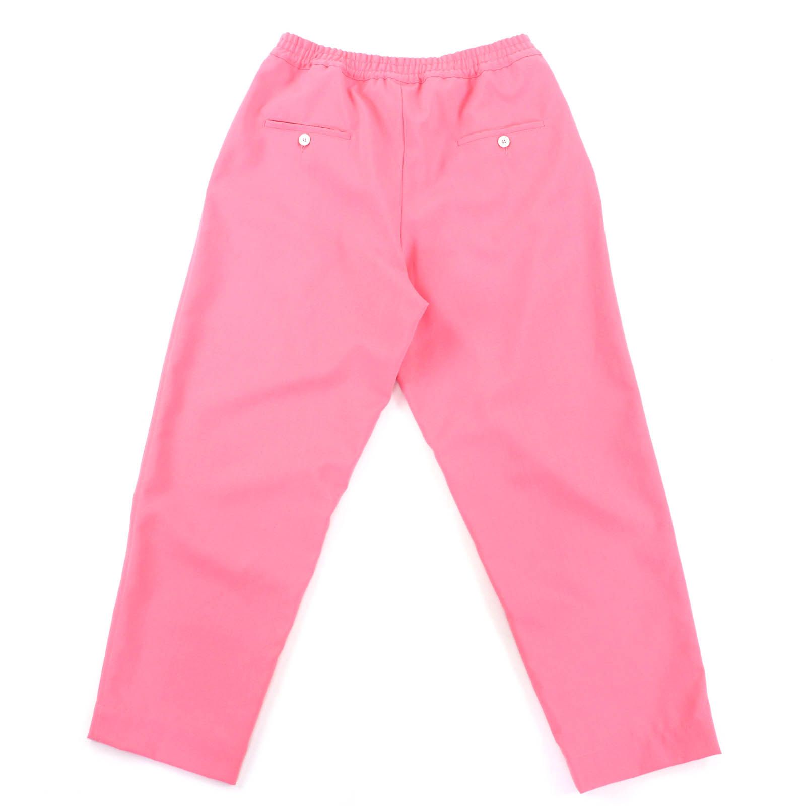 MARNI マルニ 23 SS バージンウール100％ タグデザイン フライフロント イージー パンツ ピンク 40 レディース